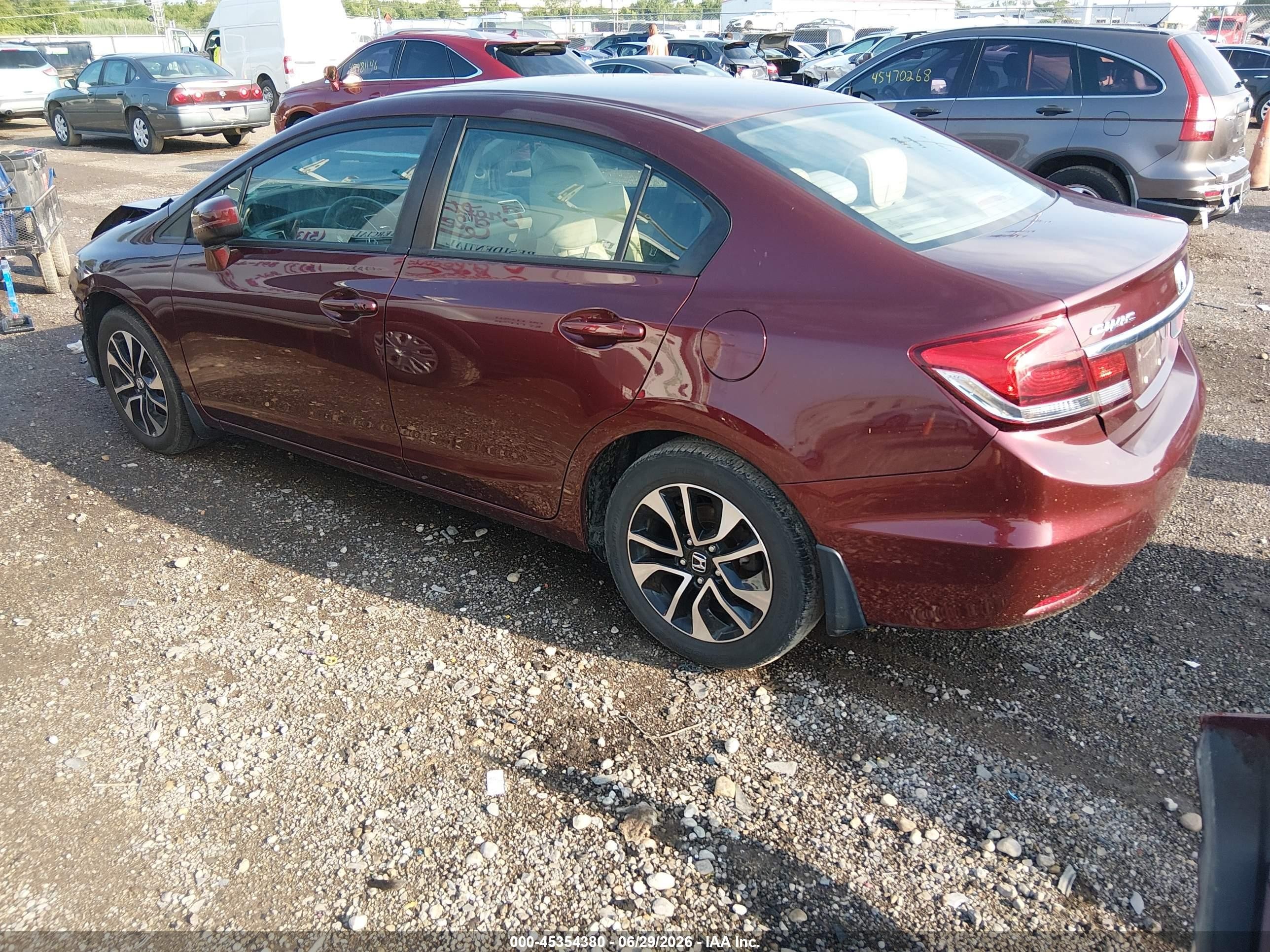 2015 Honda Civic Ex Burgundy vin: 19XFB2F87FE030027