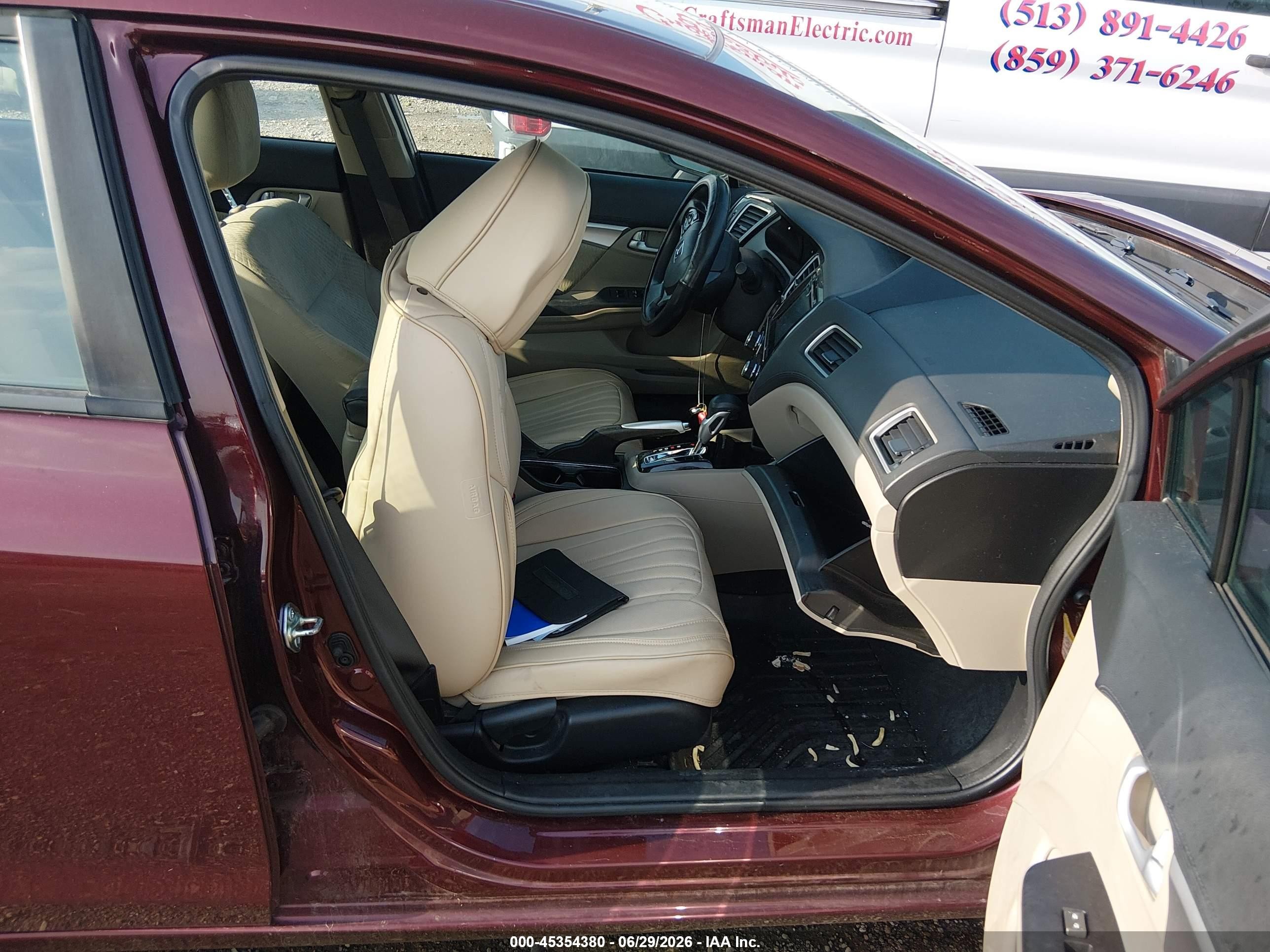 2015 Honda Civic Ex Burgundy vin: 19XFB2F87FE030027