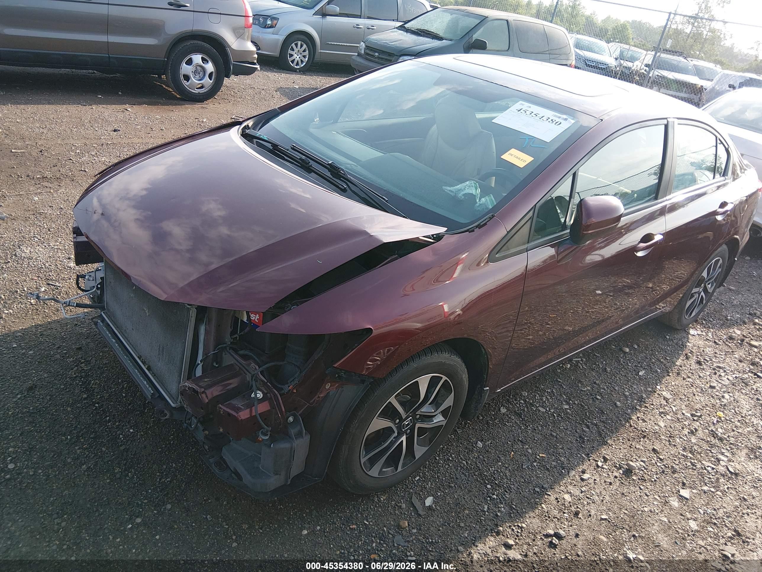 2015 Honda Civic Ex Burgundy vin: 19XFB2F87FE030027