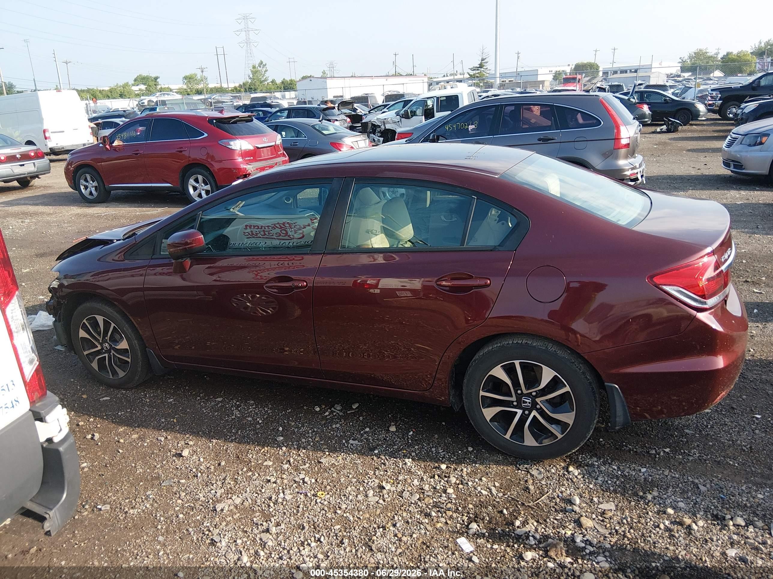 2015 Honda Civic Ex Burgundy vin: 19XFB2F87FE030027