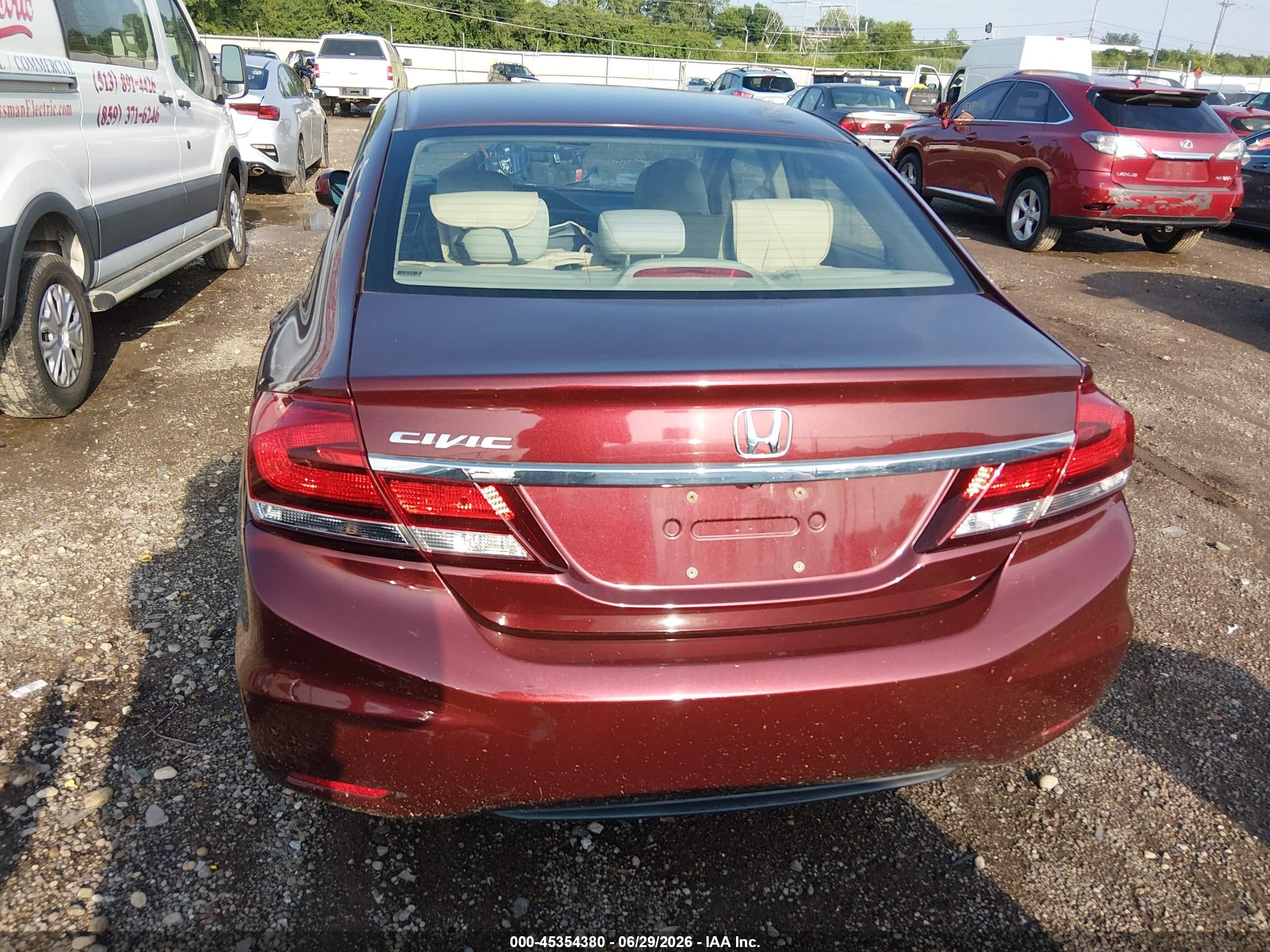 2015 Honda Civic Ex Burgundy vin: 19XFB2F87FE030027