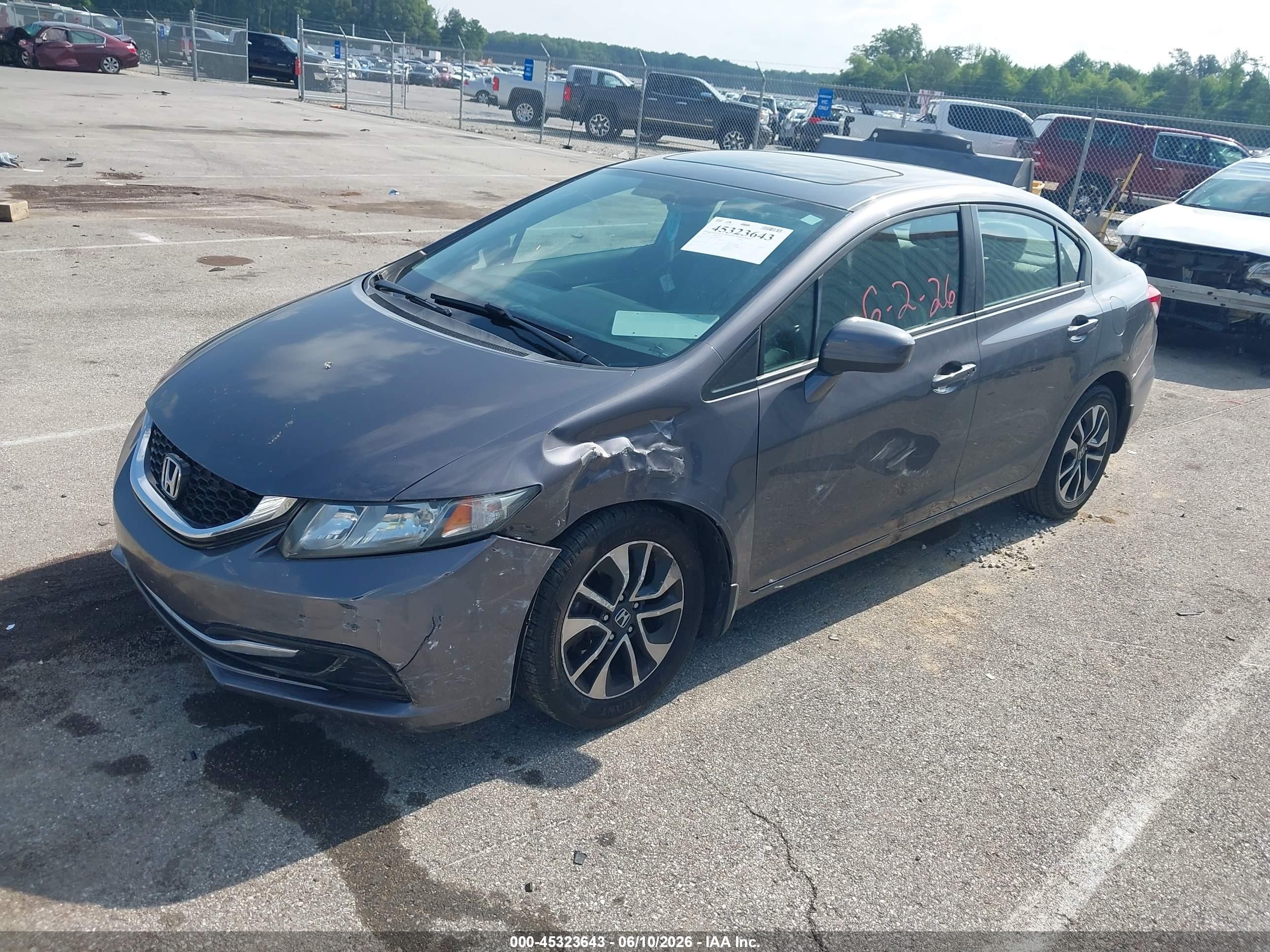 2015 Honda Civic Ex Gray vin: 19XFB2F87FE067045