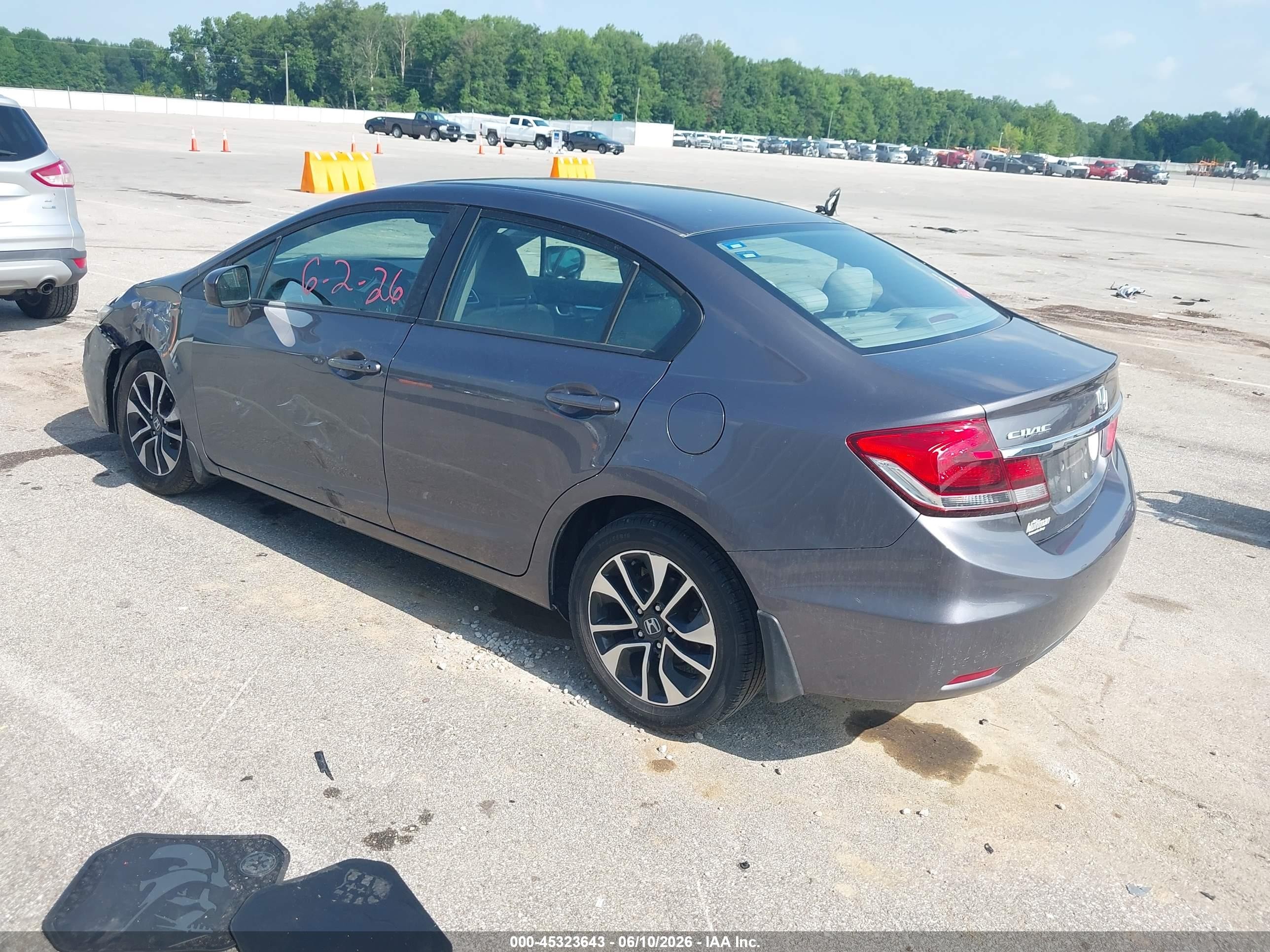 2015 Honda Civic Ex Gray vin: 19XFB2F87FE067045