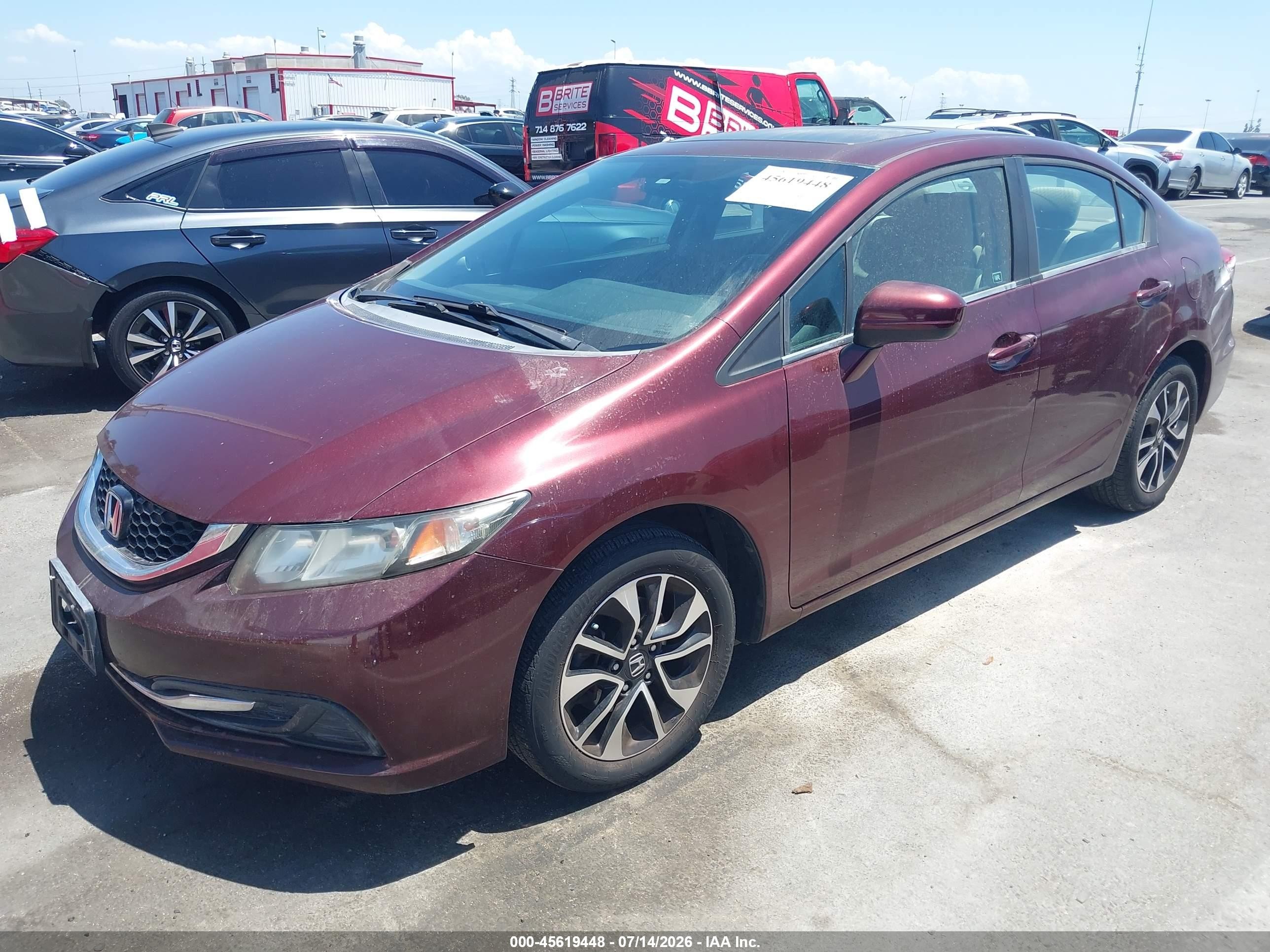 2015 Honda Civic Ex Burgundy vin: 19XFB2F87FE207532