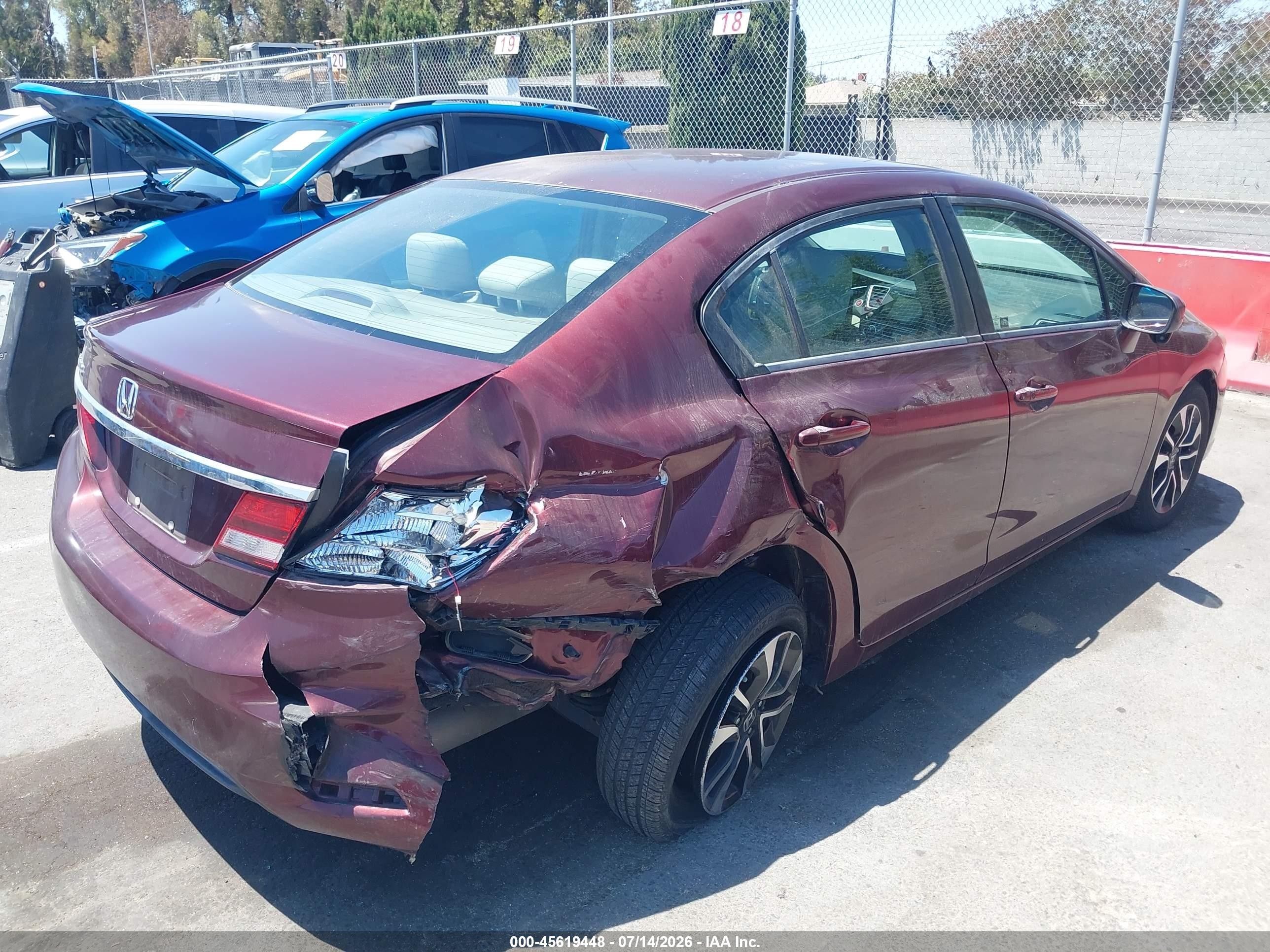 2015 Honda Civic Ex Burgundy vin: 19XFB2F87FE207532