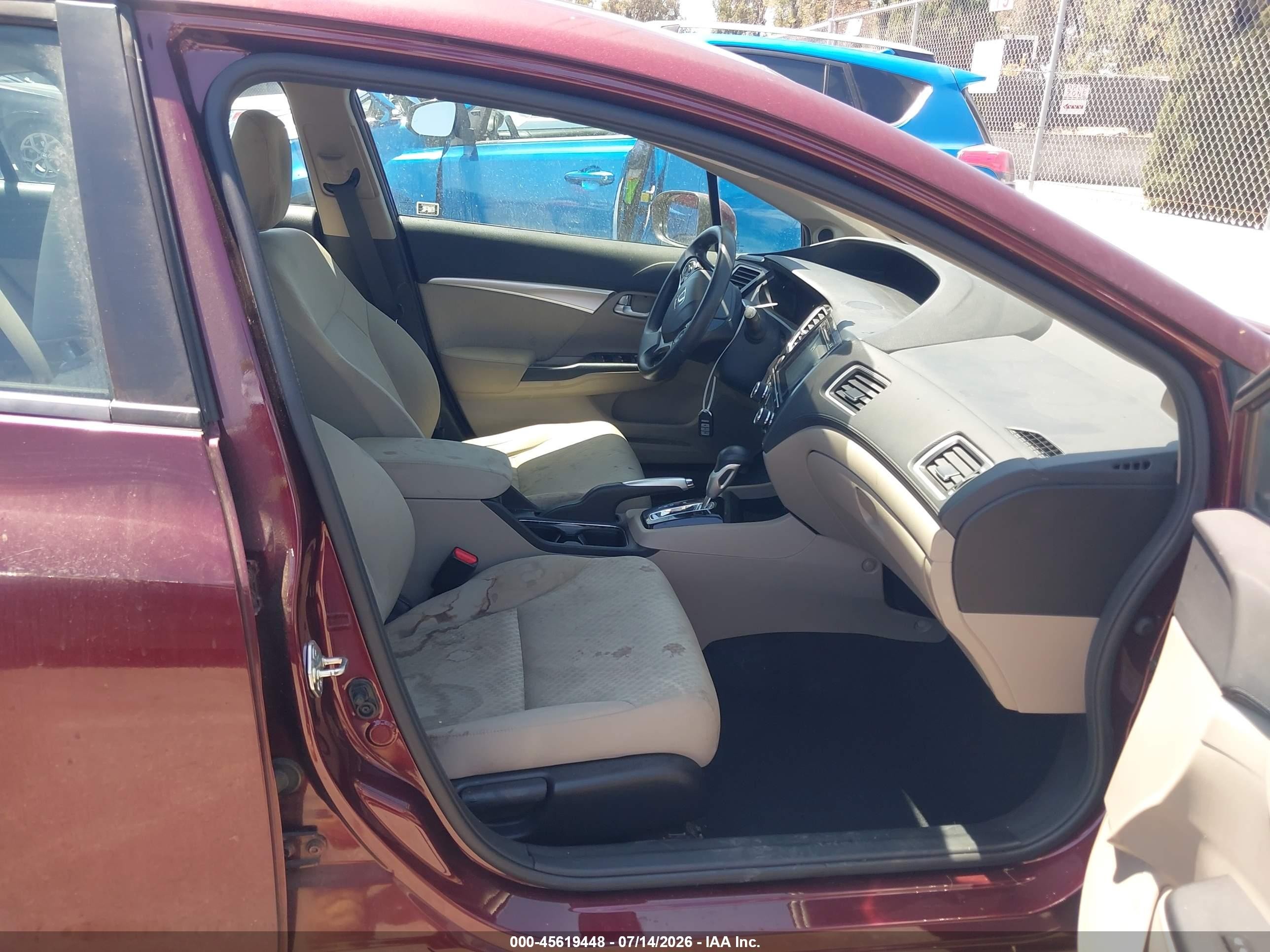 2015 Honda Civic Ex Burgundy vin: 19XFB2F87FE207532