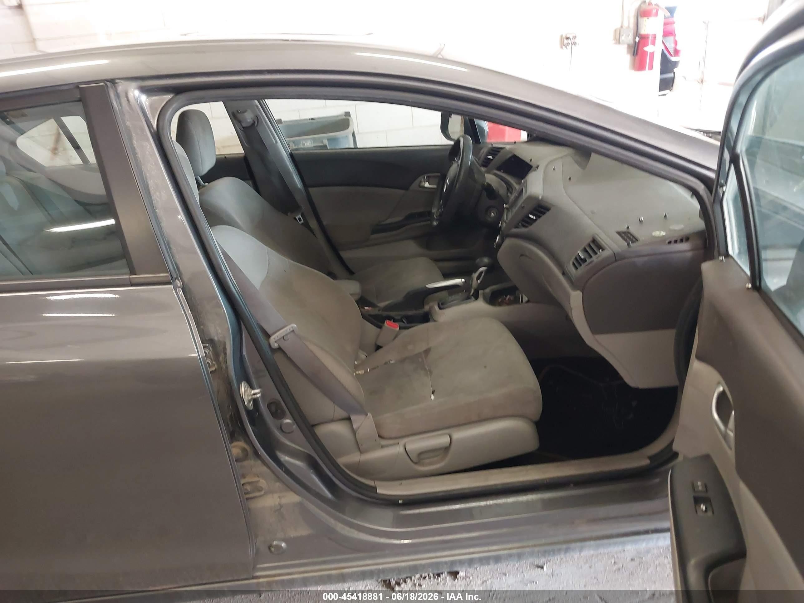 2012 Honda Civic Ex Gray vin: 19XFB2F88CE010431