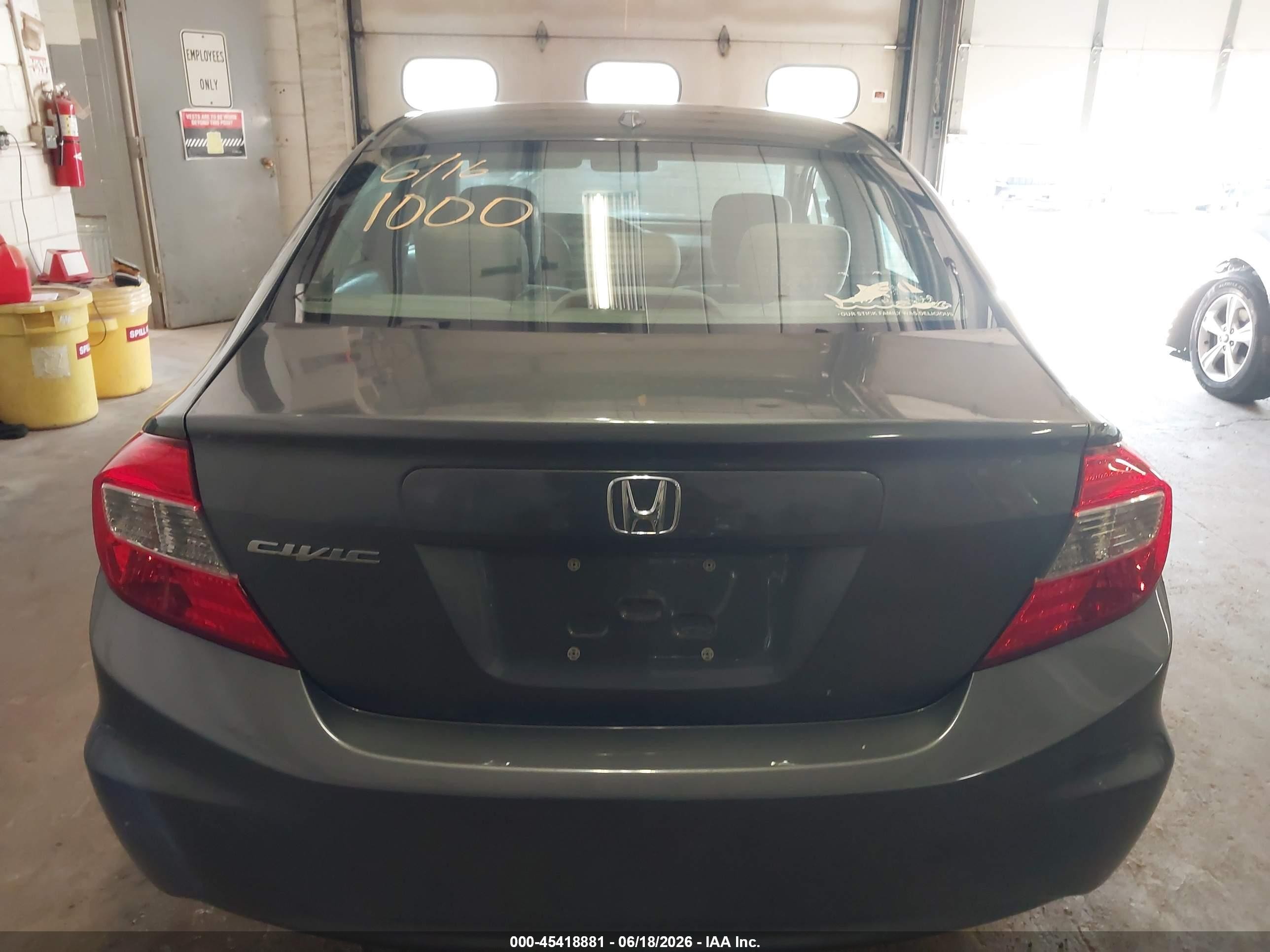 2012 Honda Civic Ex Gray vin: 19XFB2F88CE010431