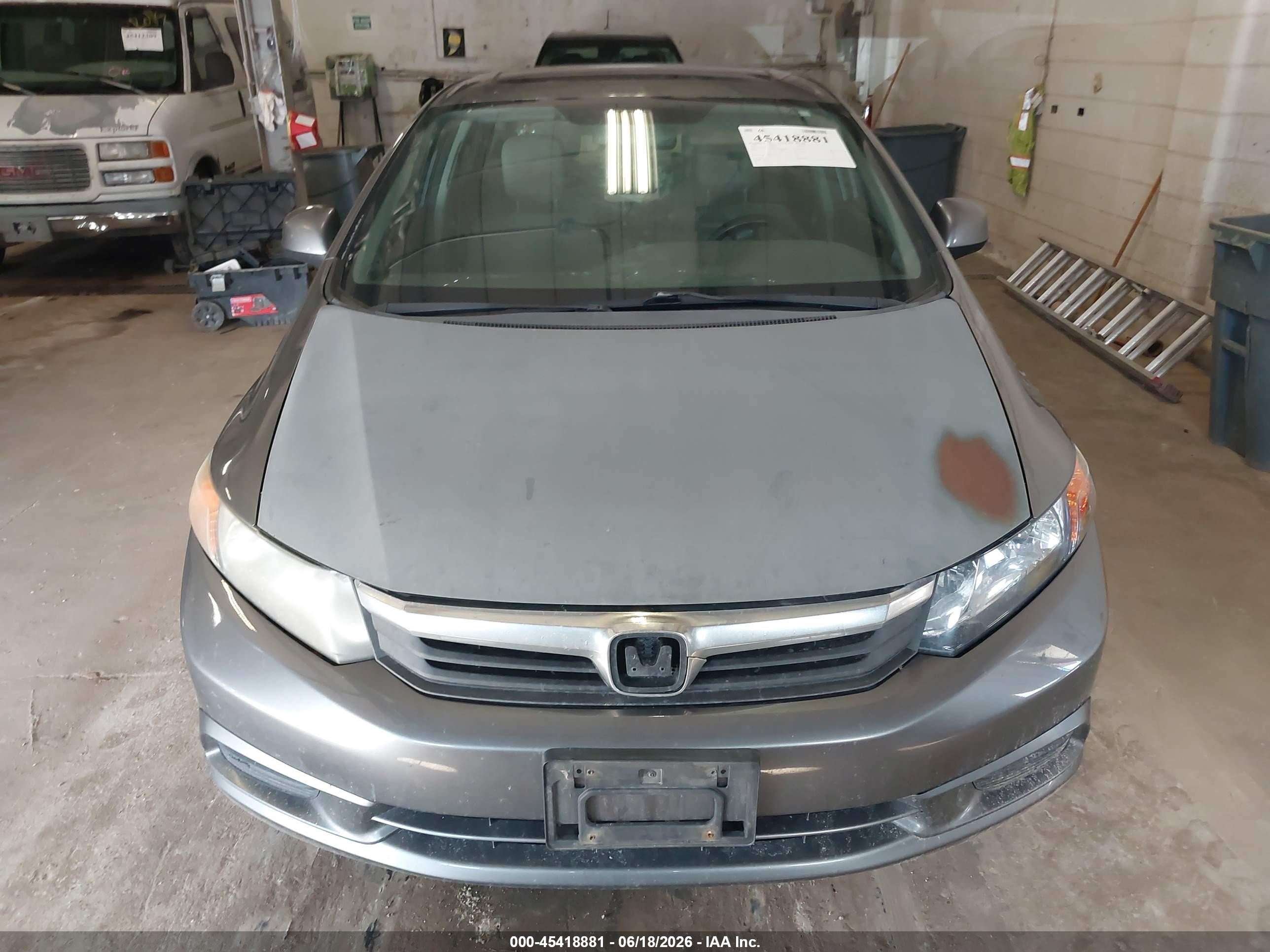 2012 Honda Civic Ex Gray vin: 19XFB2F88CE010431
