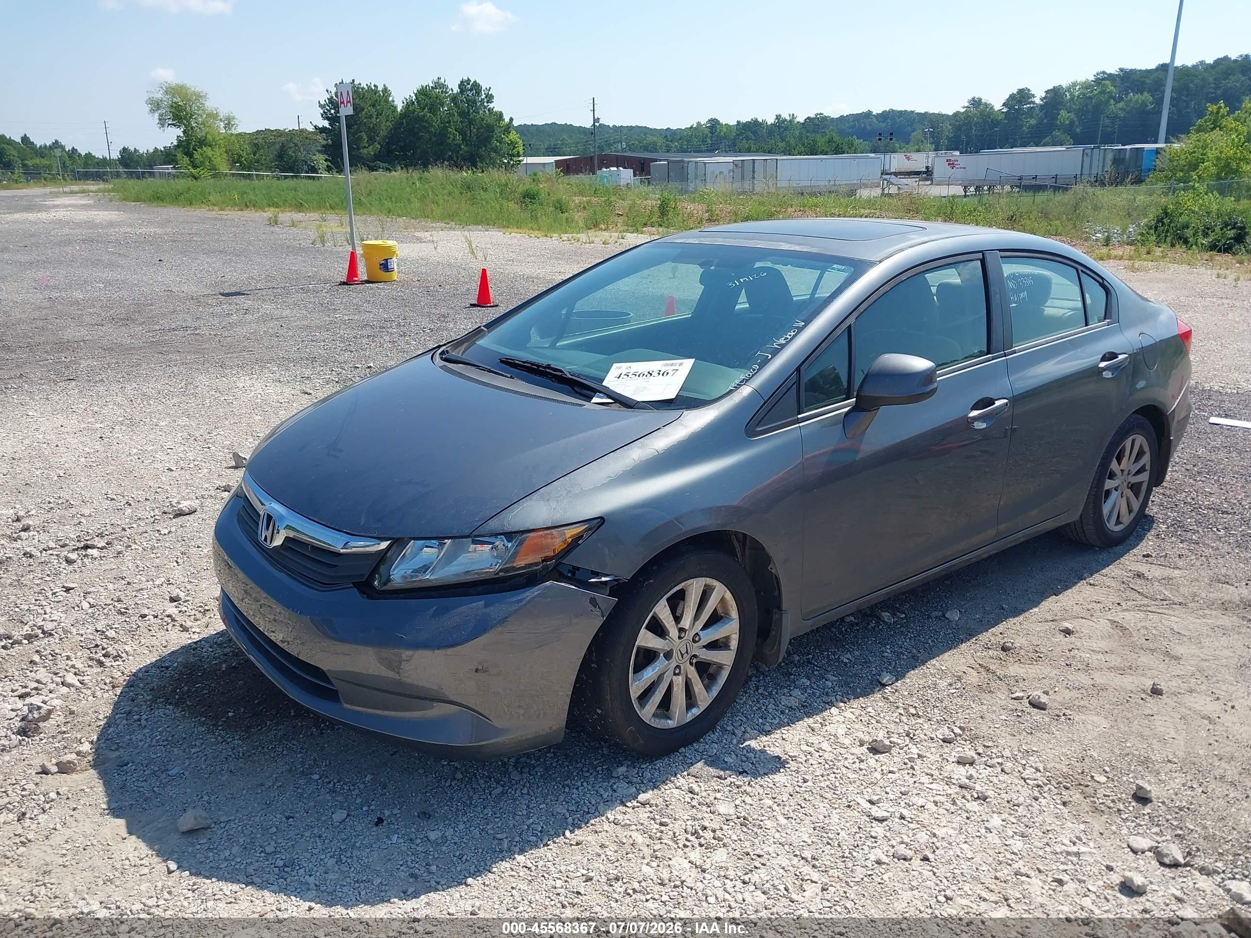 2012 Honda Civic Ex Gray vin: 19XFB2F88CE019338