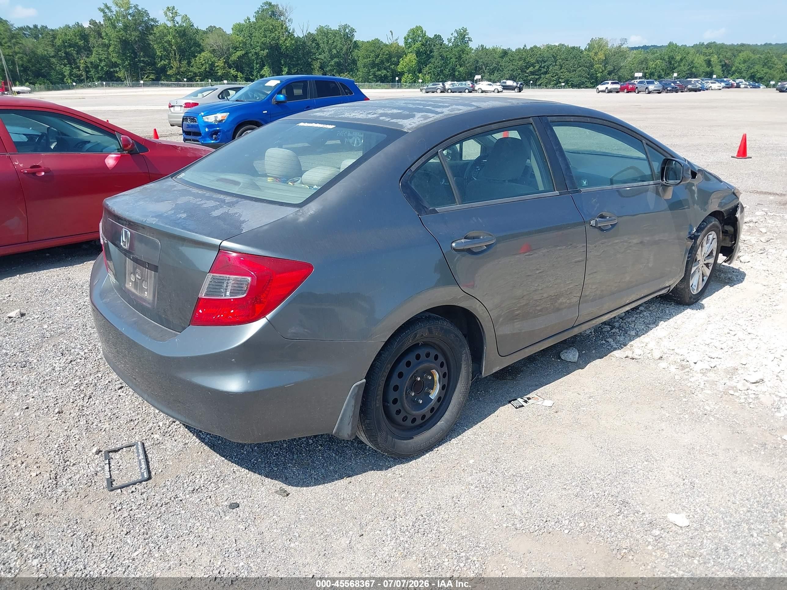 2012 Honda Civic Ex Gray vin: 19XFB2F88CE019338