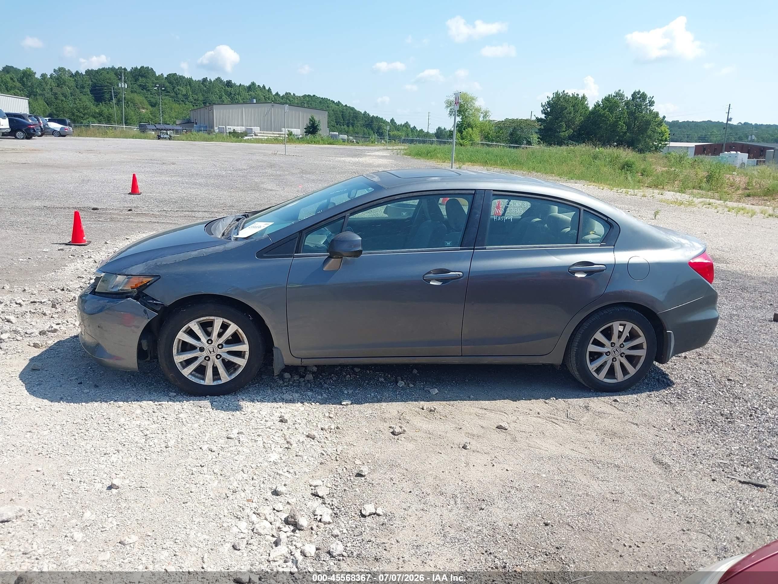 2012 Honda Civic Ex Gray vin: 19XFB2F88CE019338