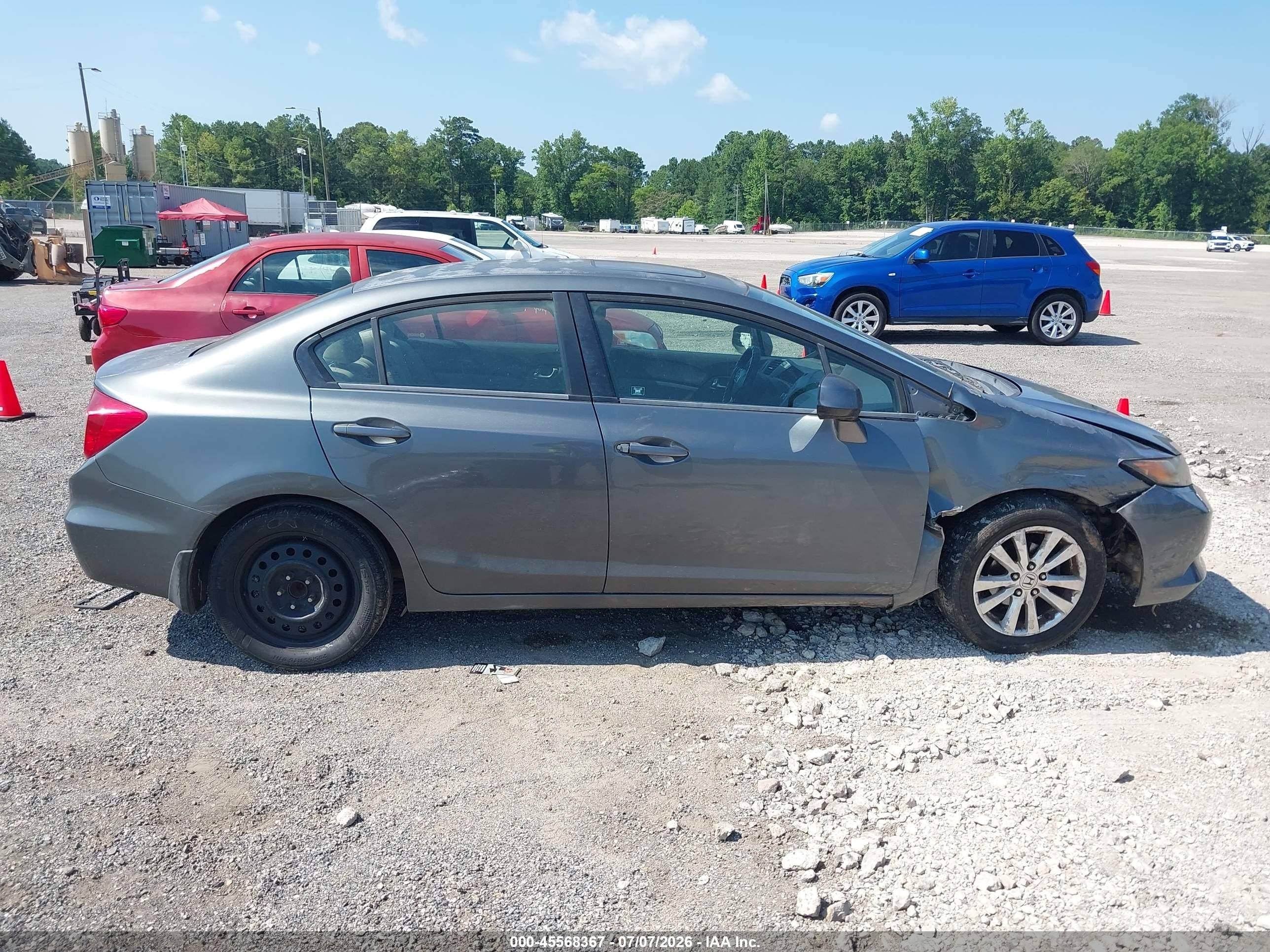 2012 Honda Civic Ex Gray vin: 19XFB2F88CE019338