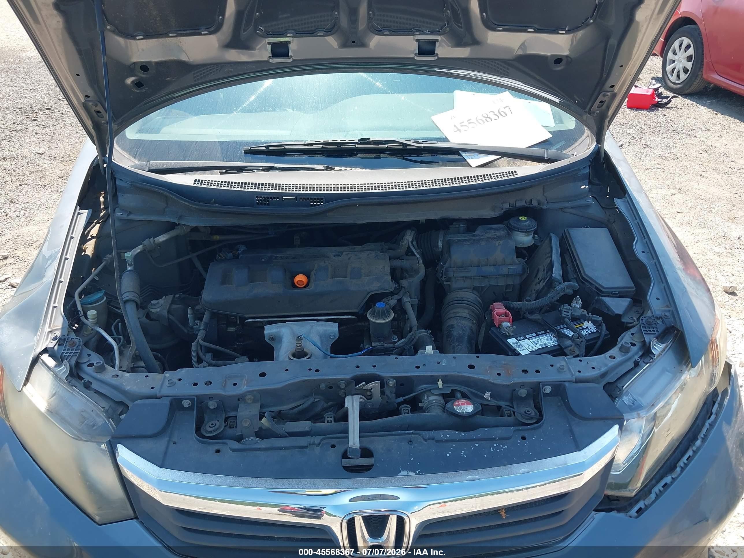 2012 Honda Civic Ex Gray vin: 19XFB2F88CE019338
