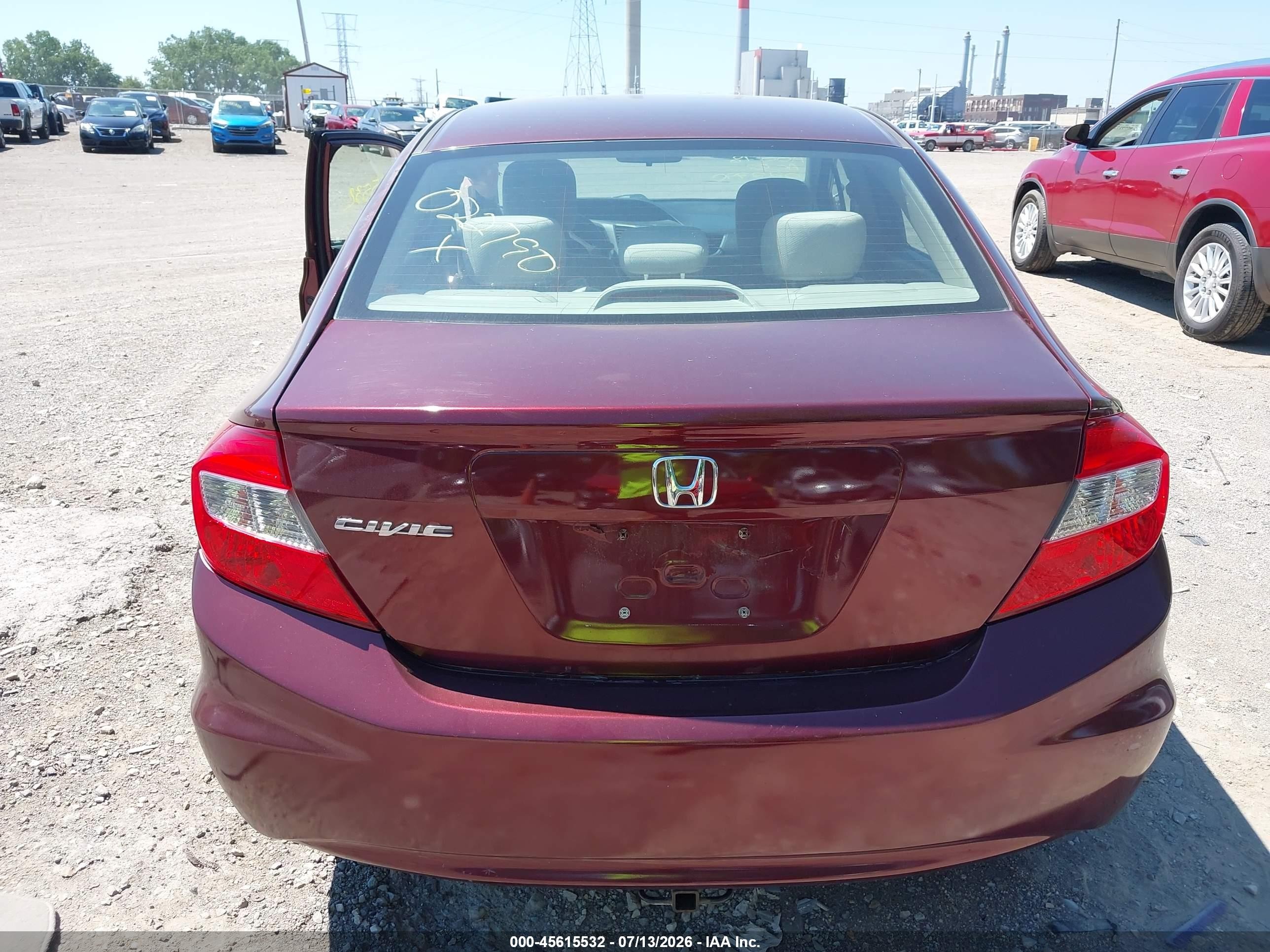 2012 Honda Civic Ex Red vin: 19XFB2F88CE022790