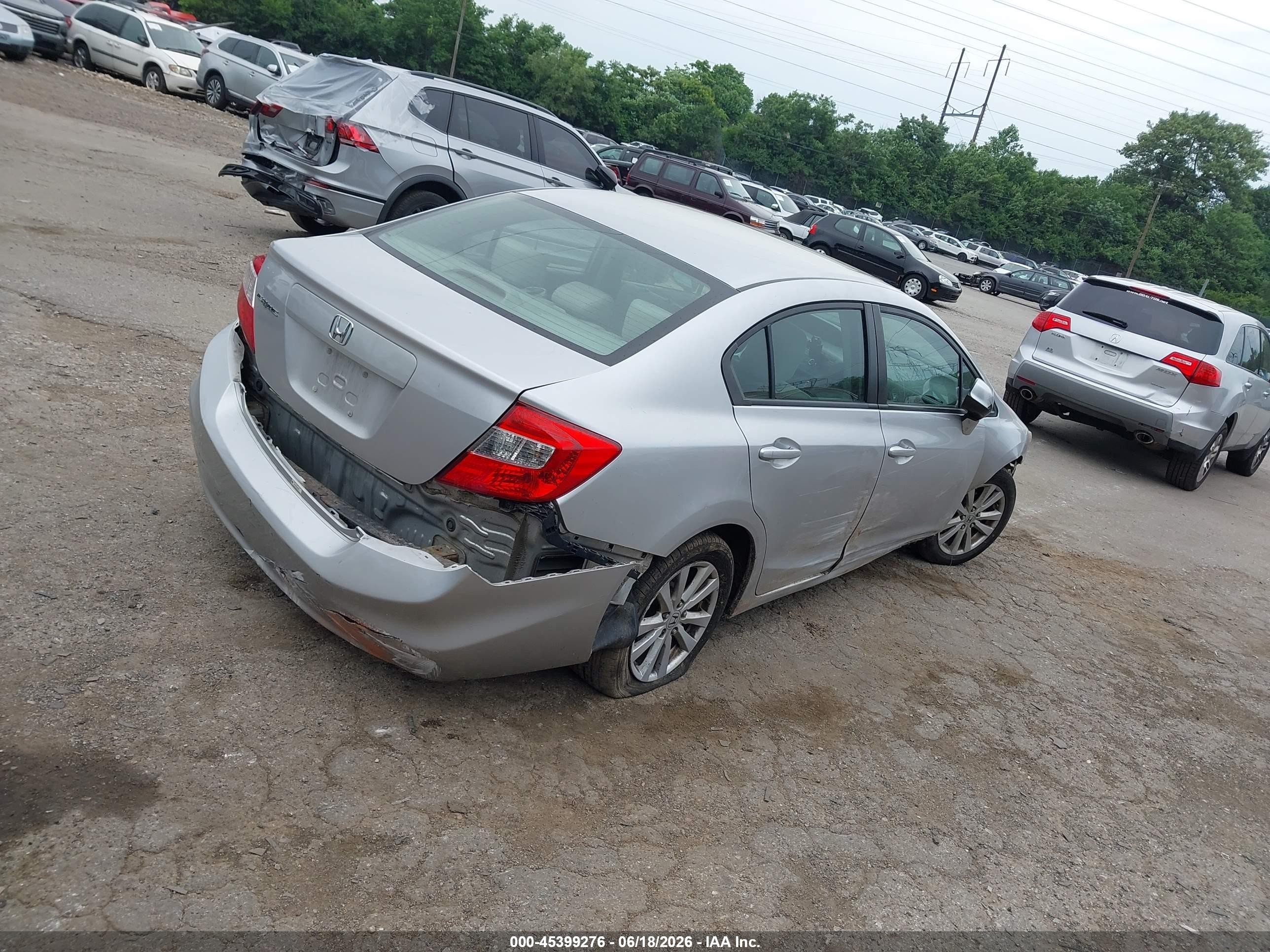2012 Honda Civic Ex Silver vin: 19XFB2F88CE035555