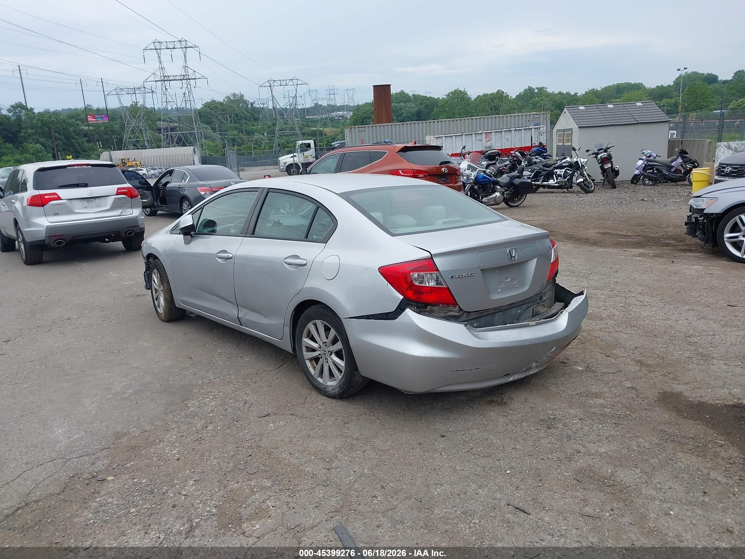 2012 Honda Civic Ex Silver vin: 19XFB2F88CE035555