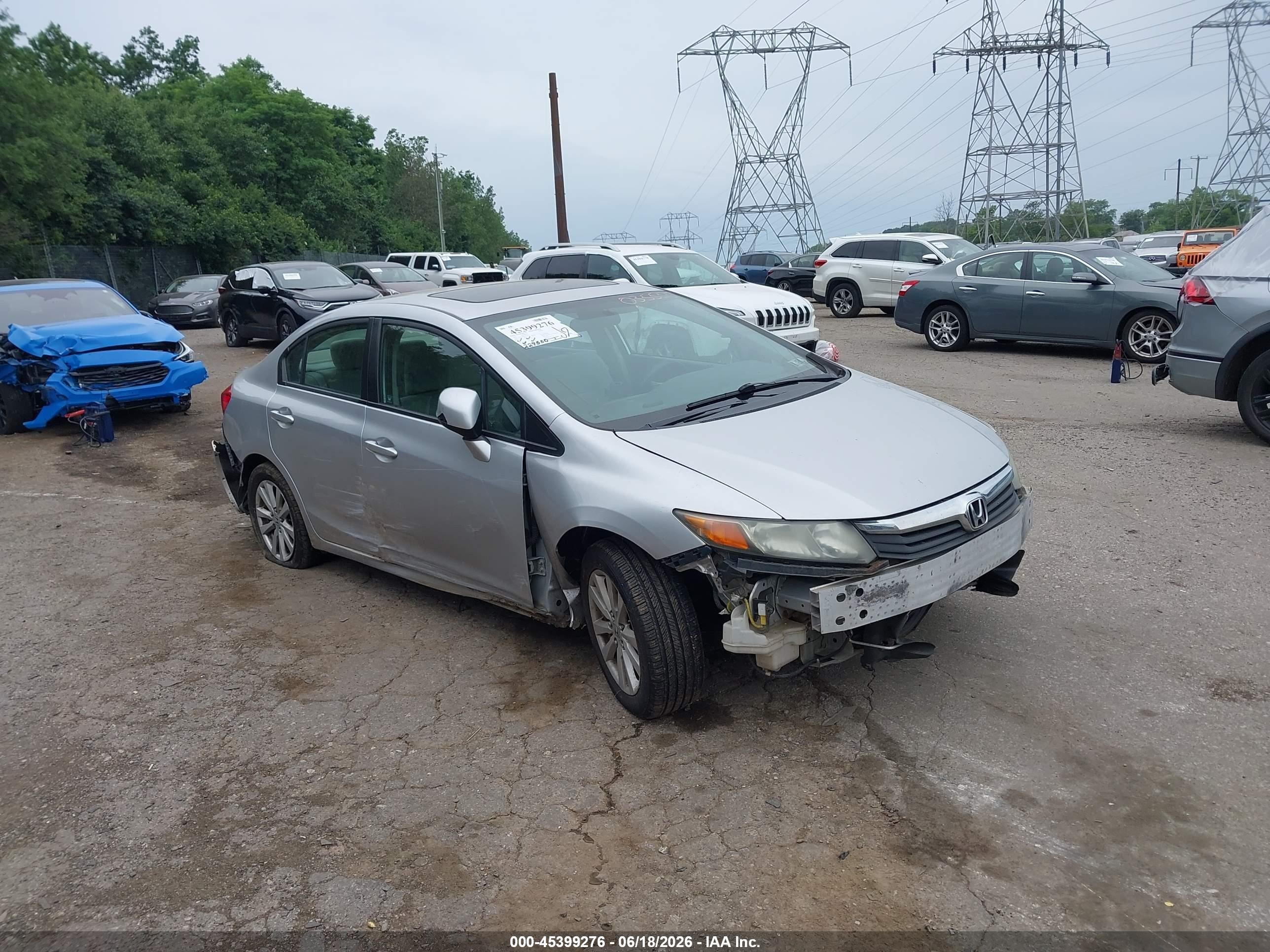 2012 Honda Civic Ex Silver vin: 19XFB2F88CE035555