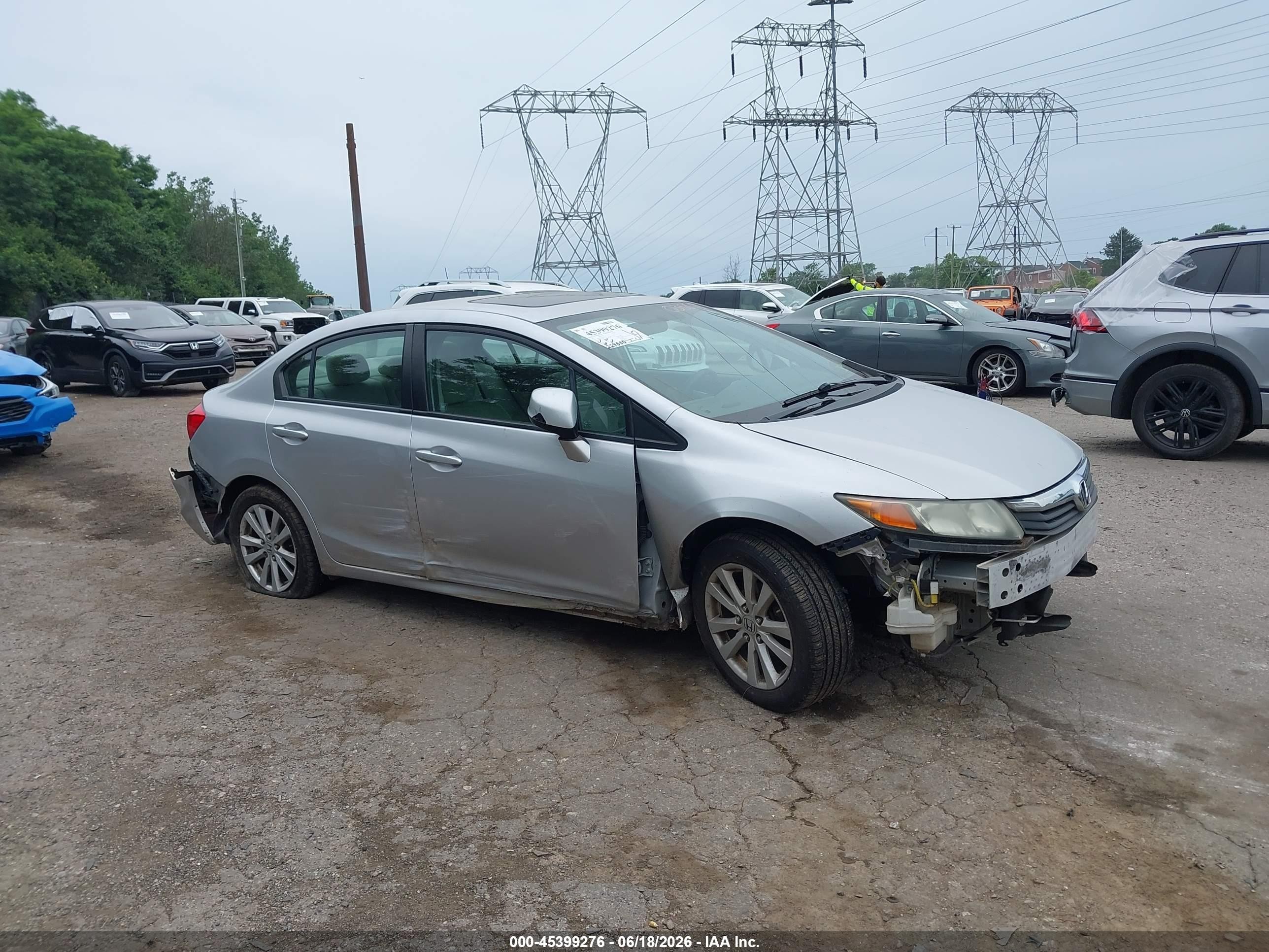 2012 Honda Civic Ex Silver vin: 19XFB2F88CE035555