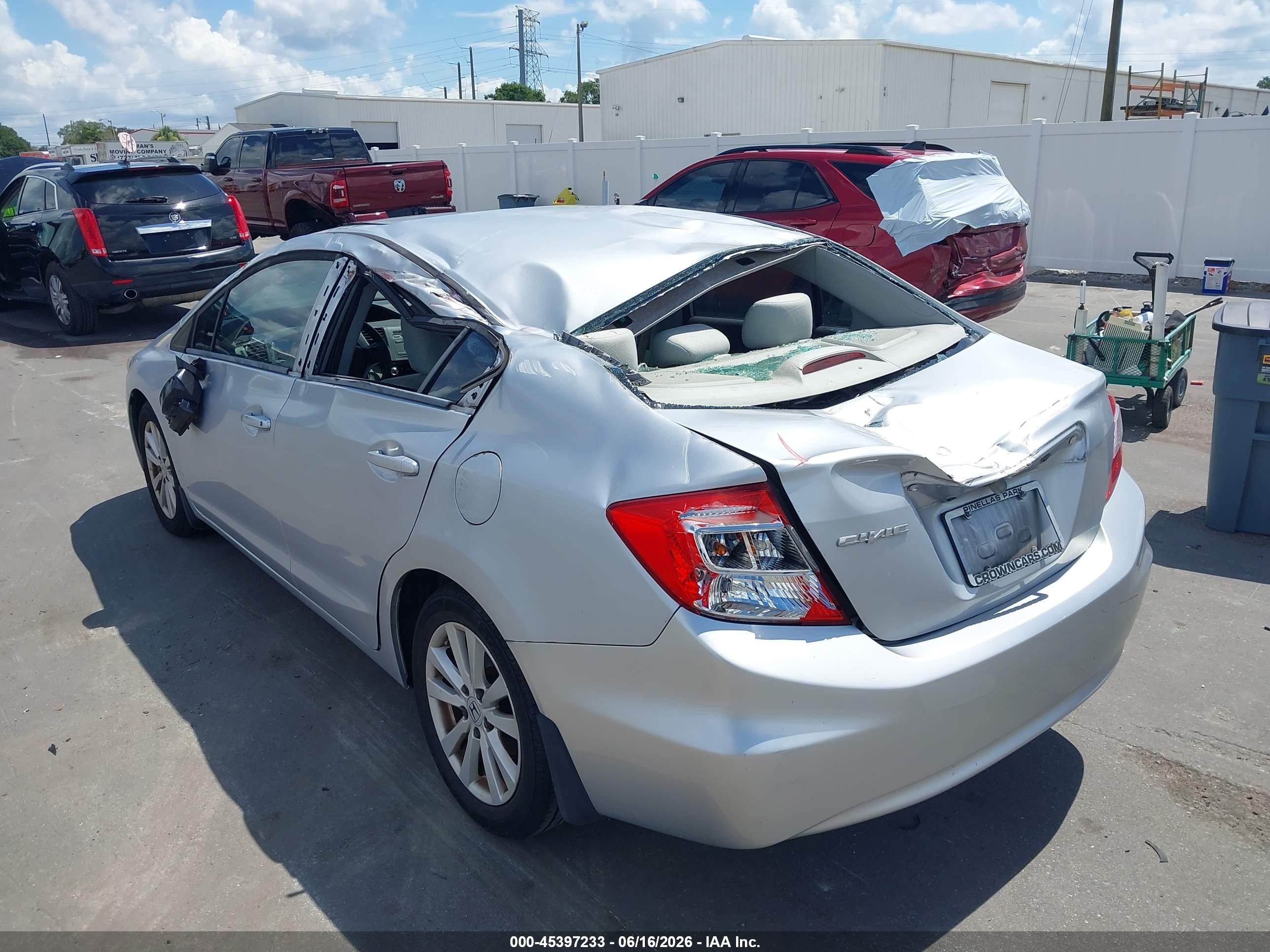 2012 Honda Civic Ex Silver vin: 19XFB2F88CE046524