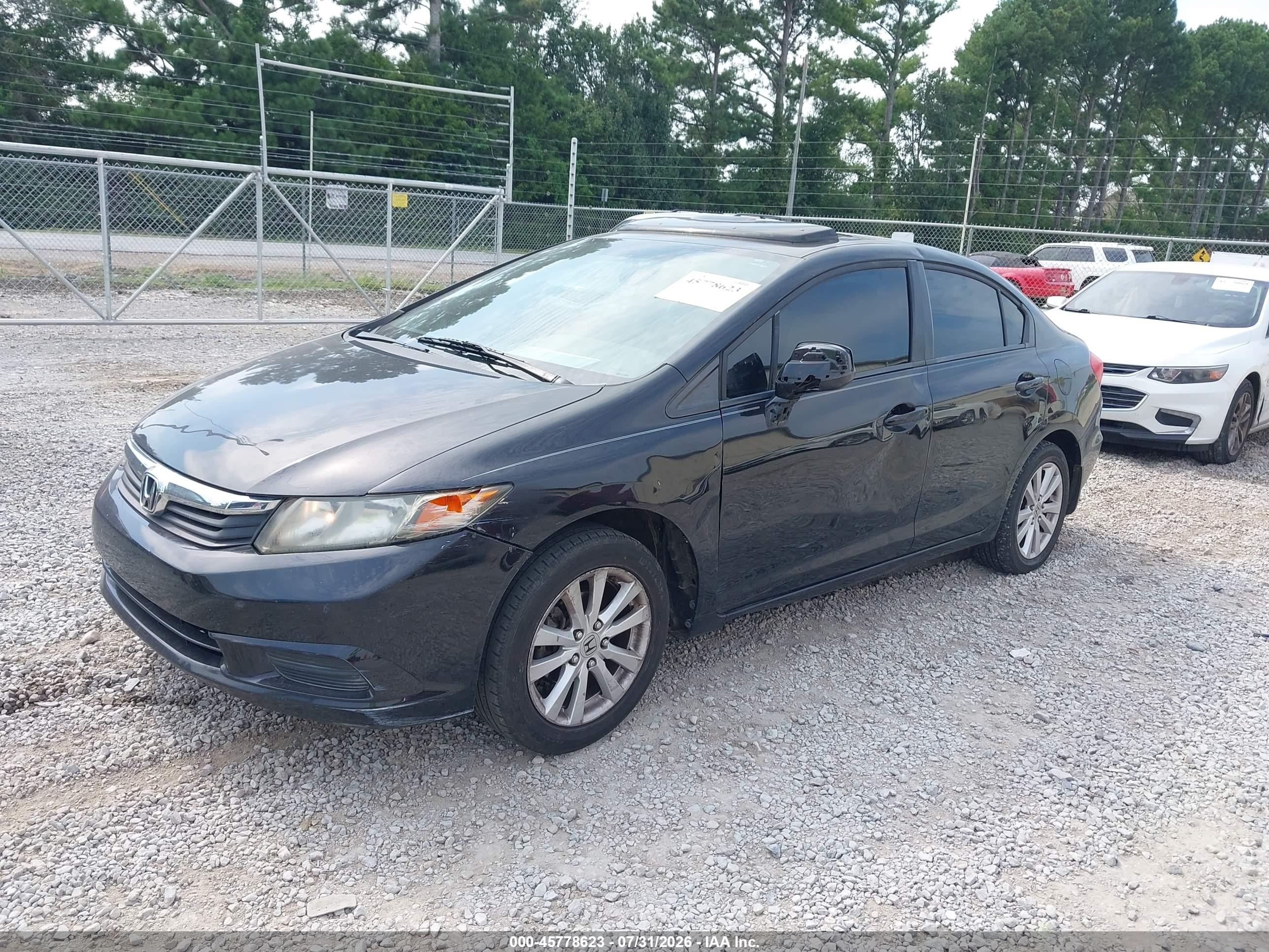 2012 Honda Civic Ex Black vin: 19XFB2F88CE050055