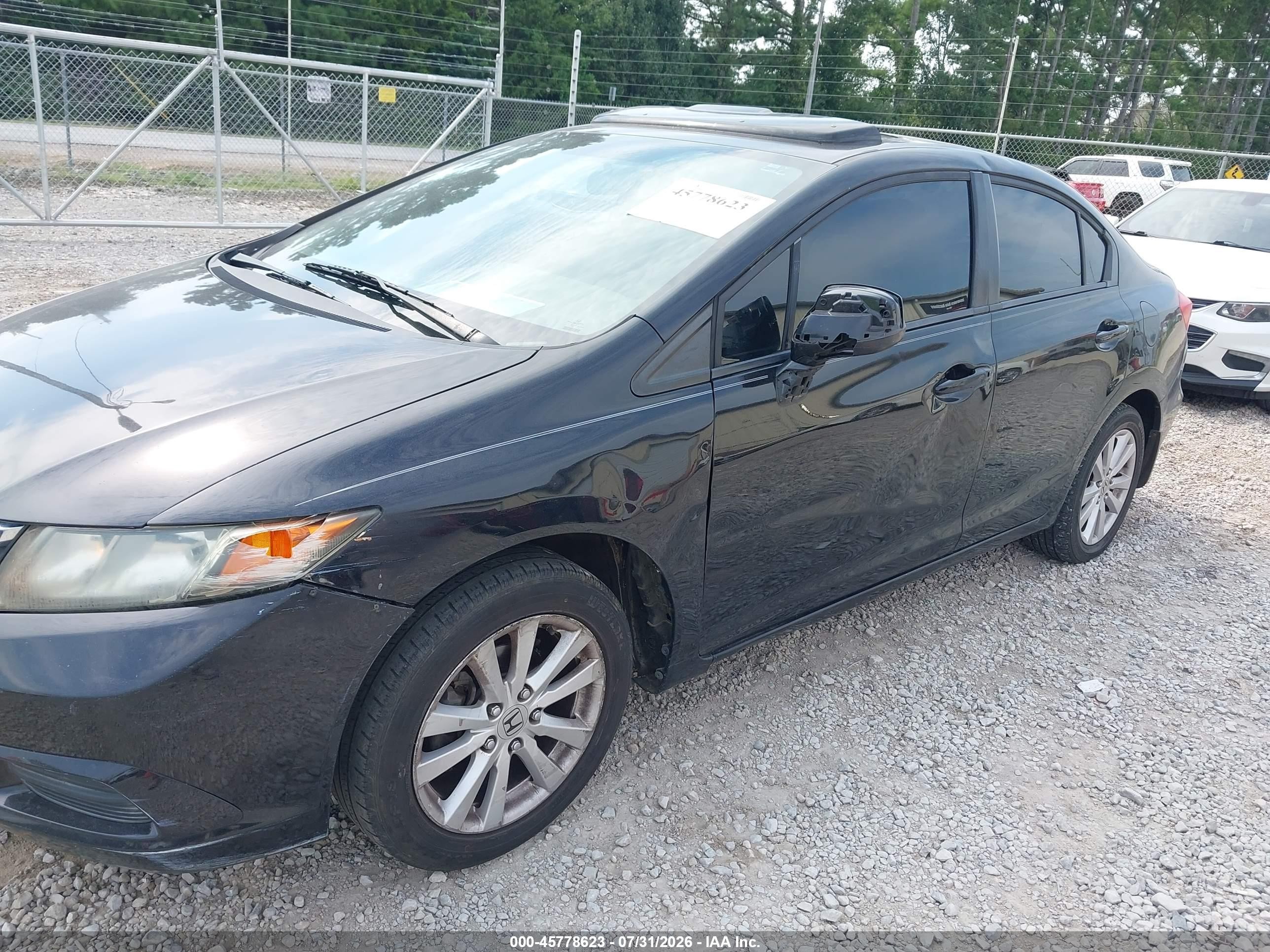 2012 Honda Civic Ex Black vin: 19XFB2F88CE050055