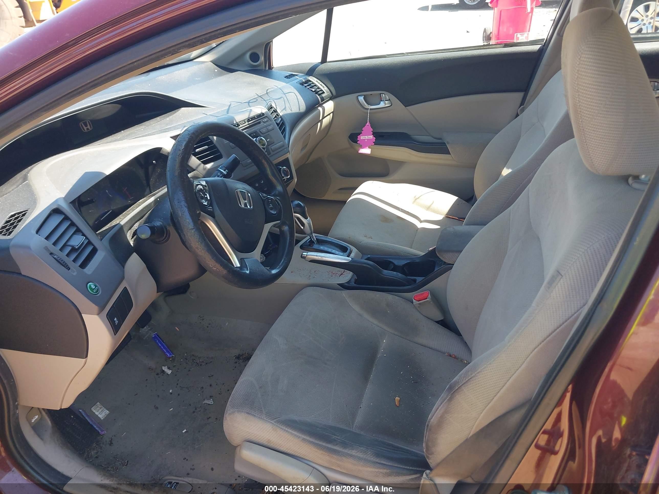 2012 Honda Civic Ex Burgundy vin: 19XFB2F88CE085839