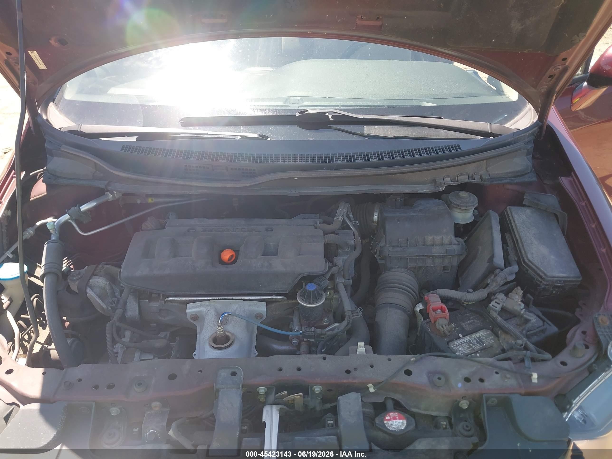 2012 Honda Civic Ex Burgundy vin: 19XFB2F88CE085839