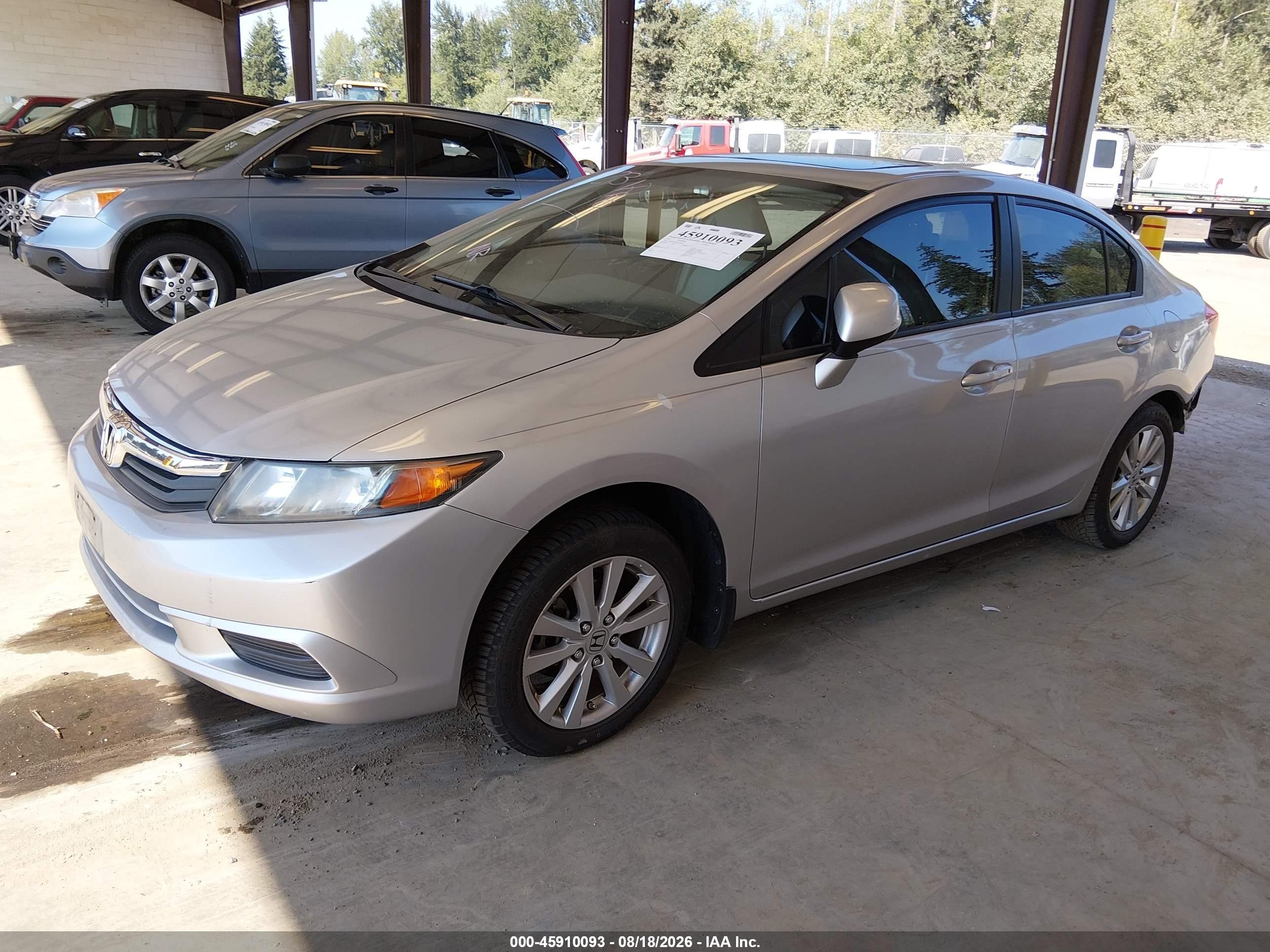 2012 Honda Civic Ex Silver vin: 19XFB2F88CE104471