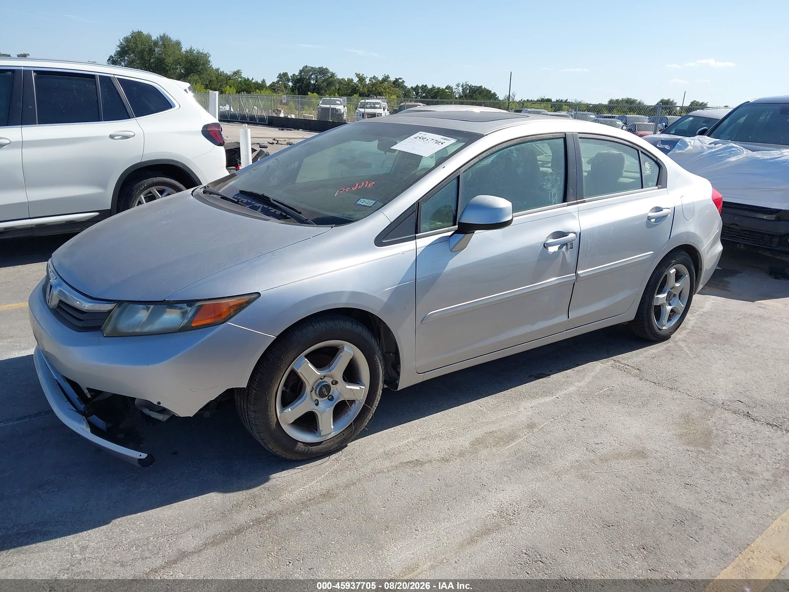 2012 Honda Civic Ex Silver vin: 19XFB2F88CE310972
