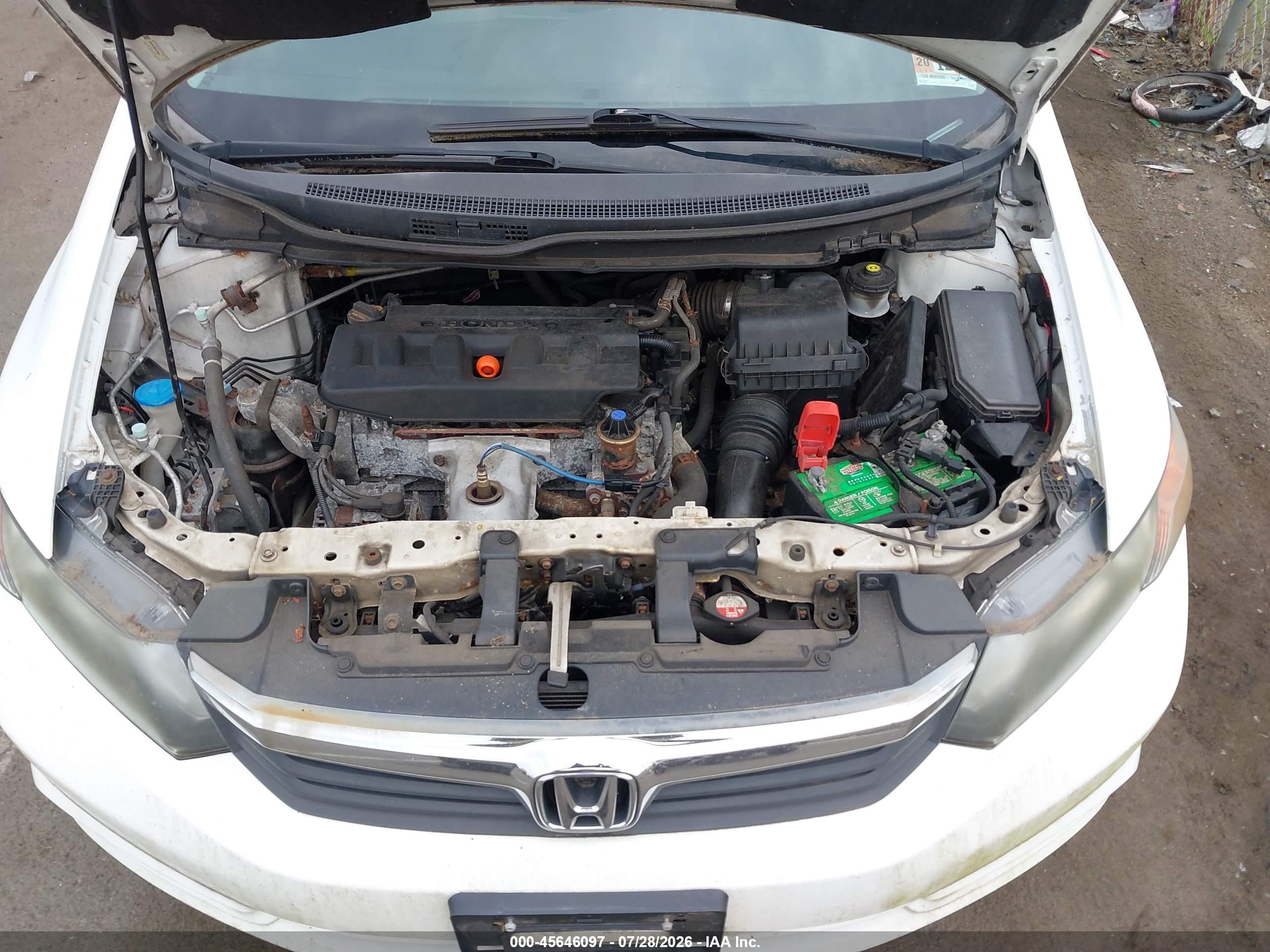 2012 Honda Civic Ex White vin: 19XFB2F88CE316433