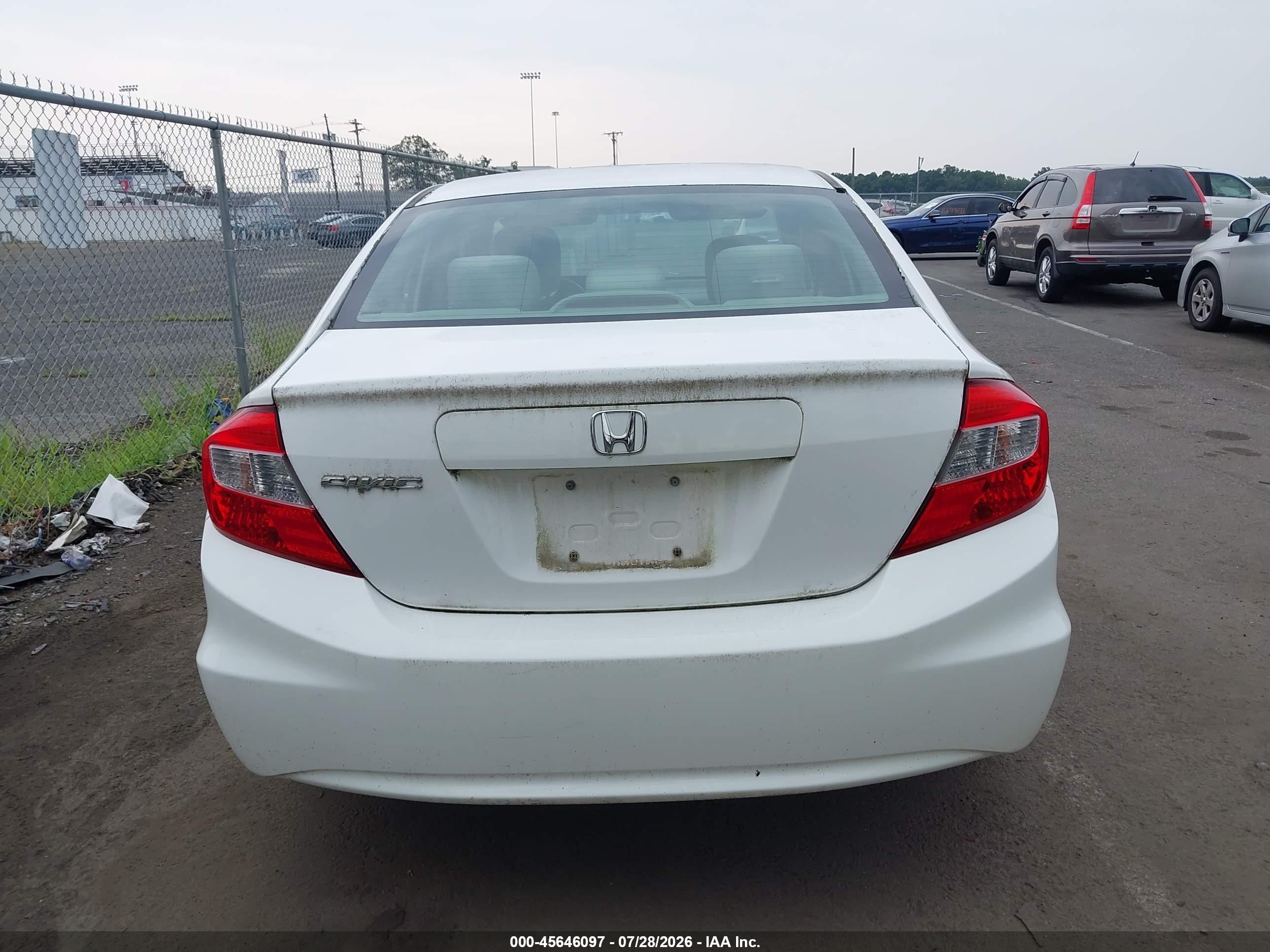 2012 Honda Civic Ex White vin: 19XFB2F88CE316433
