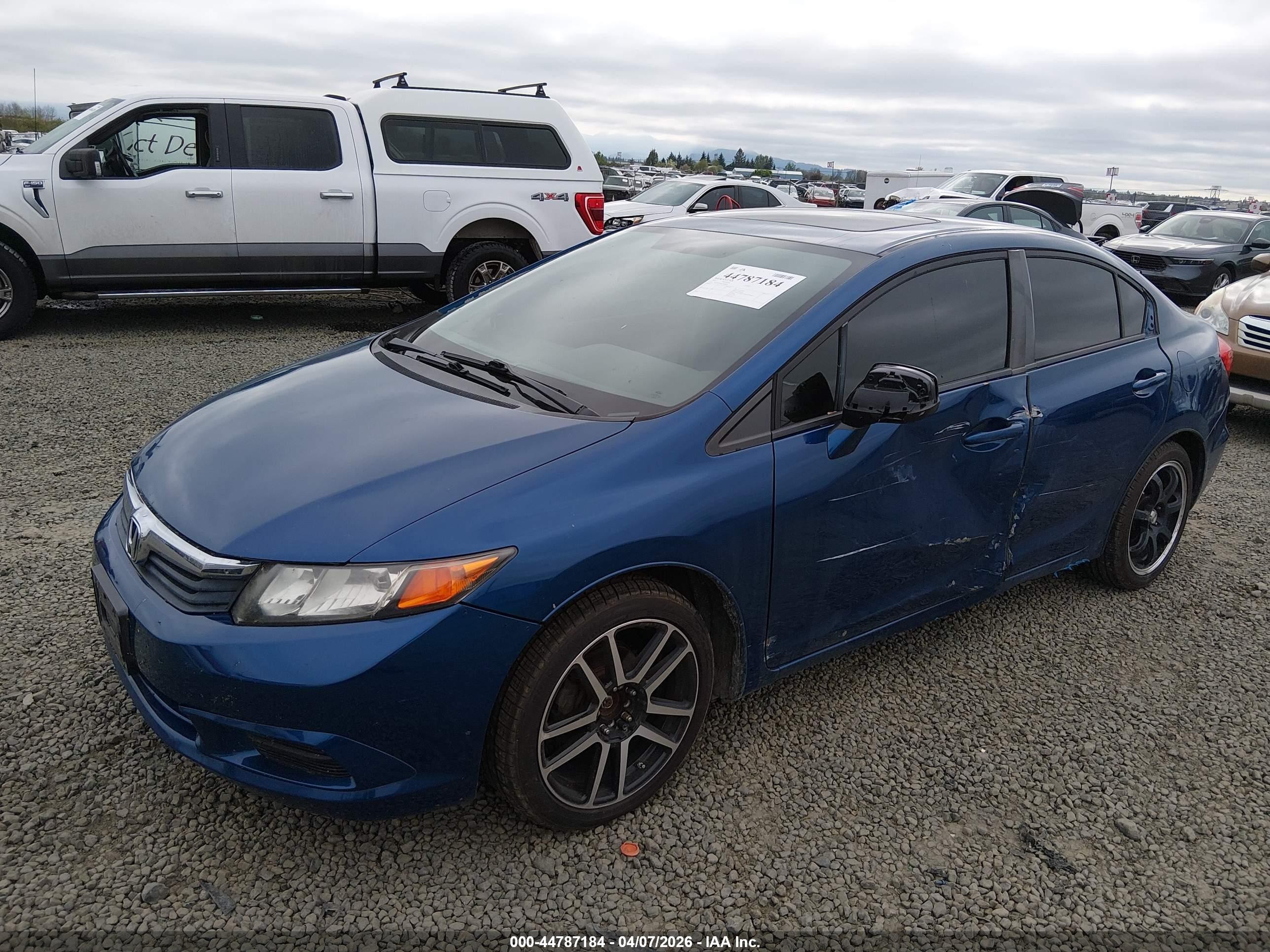 2012 Honda Civic Ex Dark Blue vin: 19XFB2F88CE328095