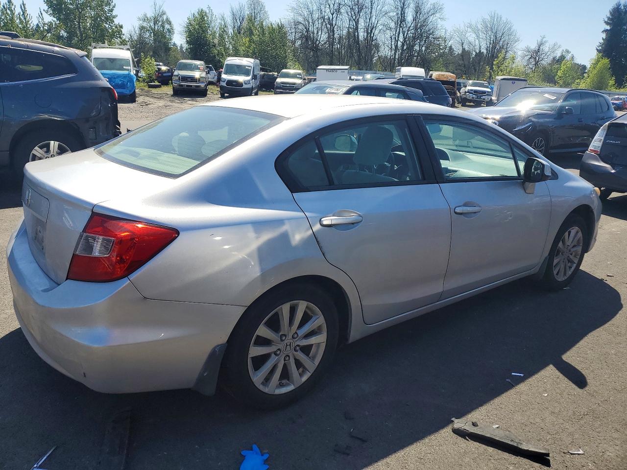 2012 Honda Civic Ex Silver vin: 19XFB2F88CE345365