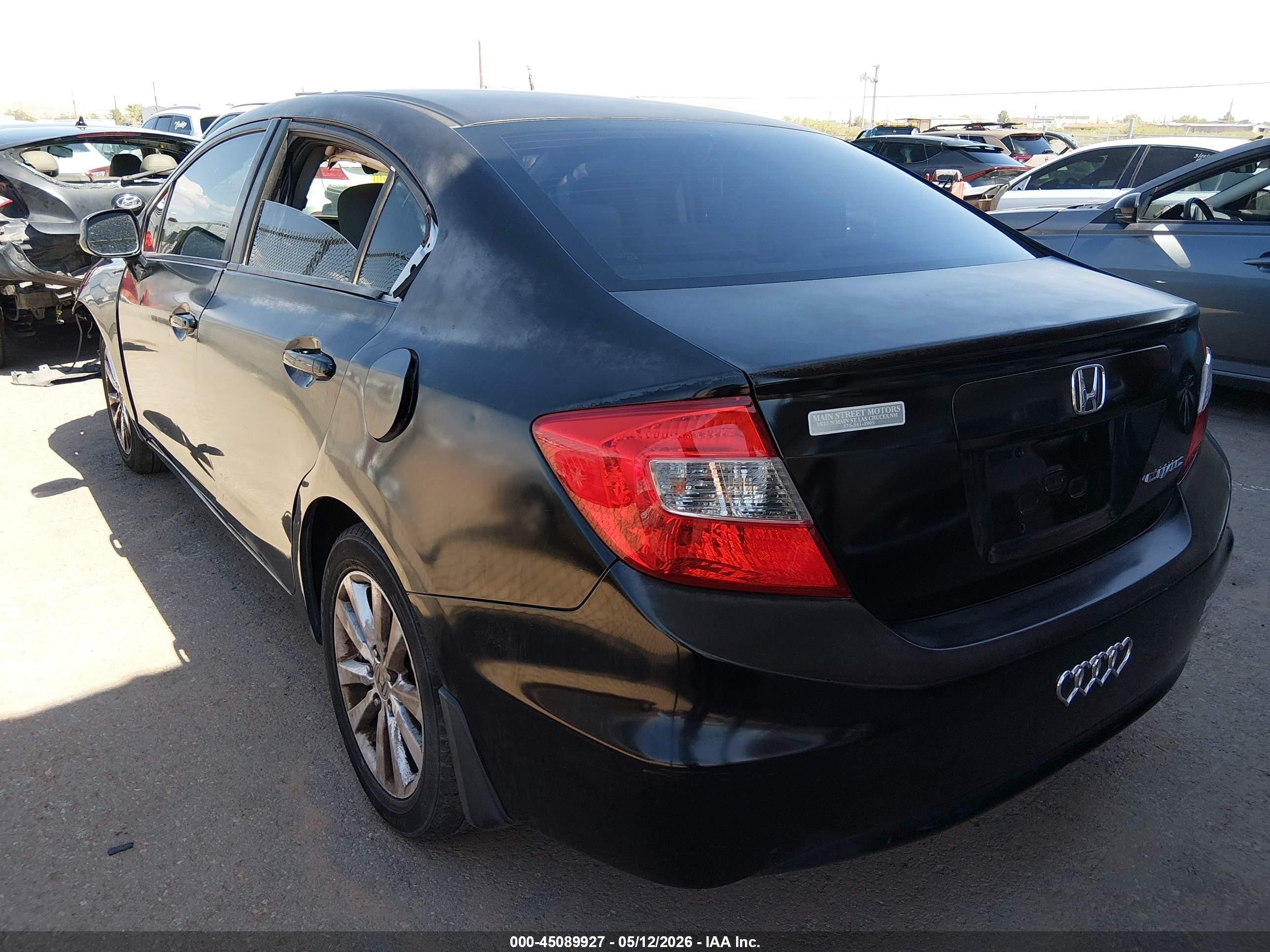 2012 Honda Civic Ex Black vin: 19XFB2F88CE353353