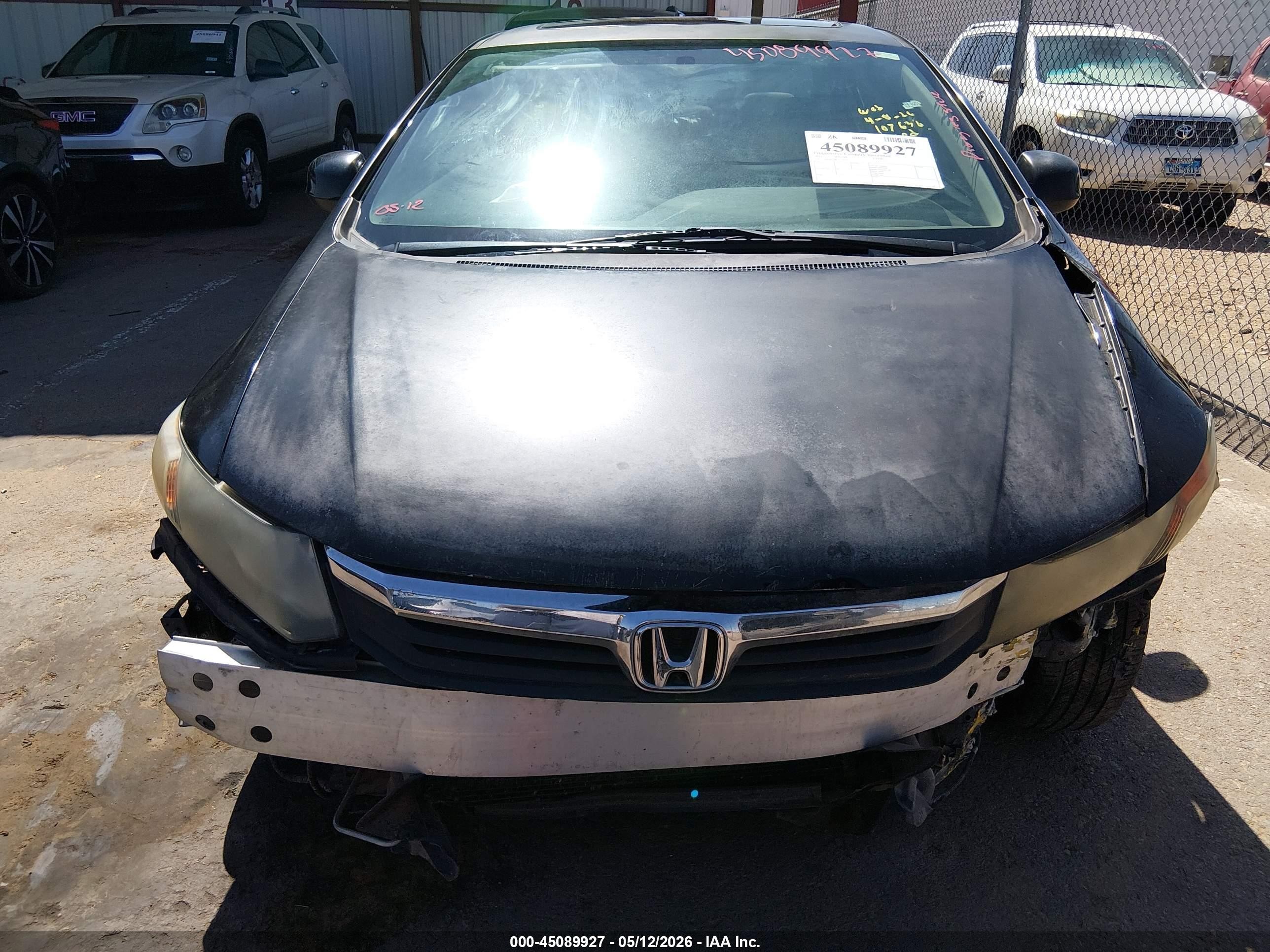 2012 Honda Civic Ex Black vin: 19XFB2F88CE353353