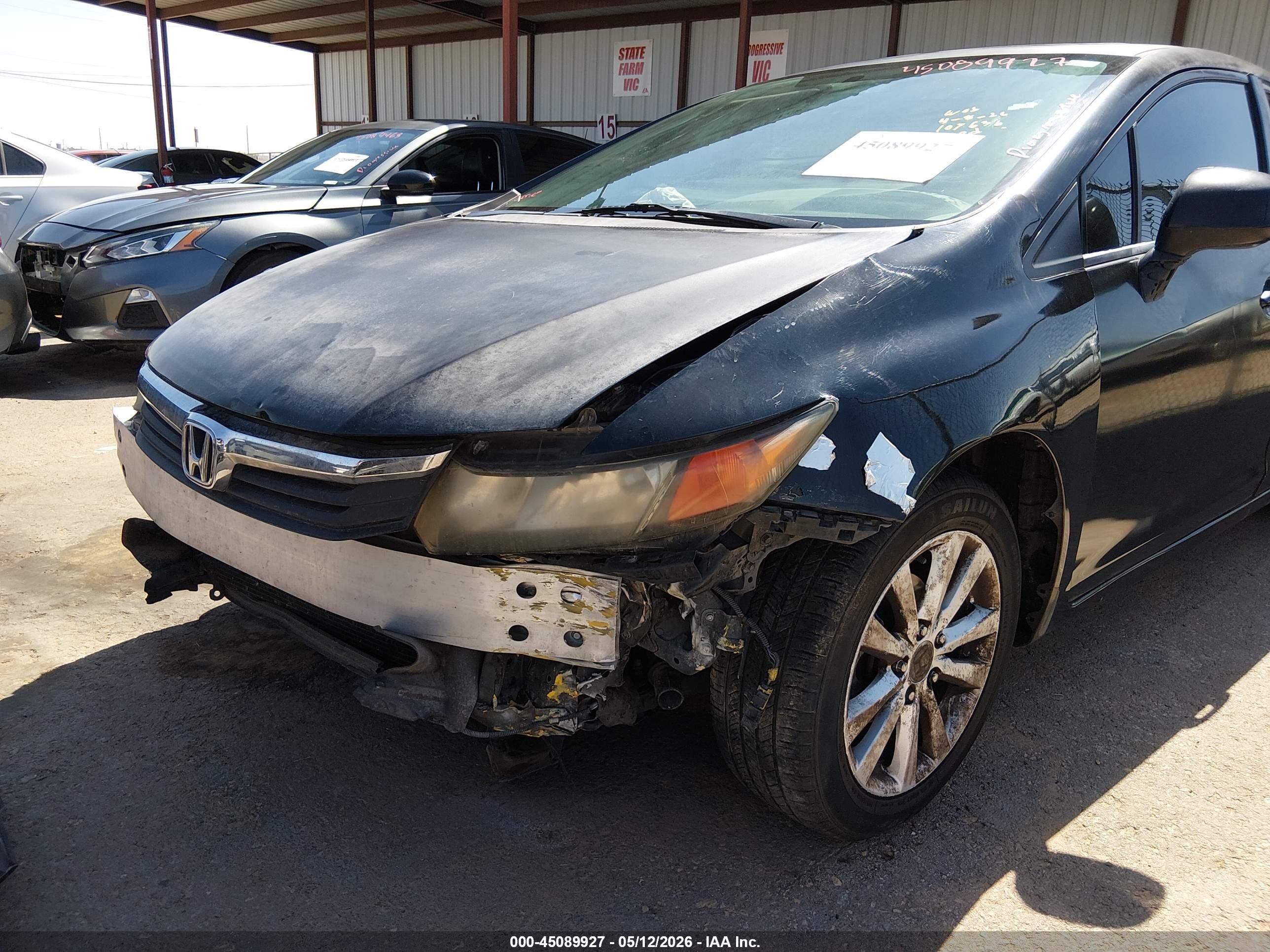 2012 Honda Civic Ex Black vin: 19XFB2F88CE353353