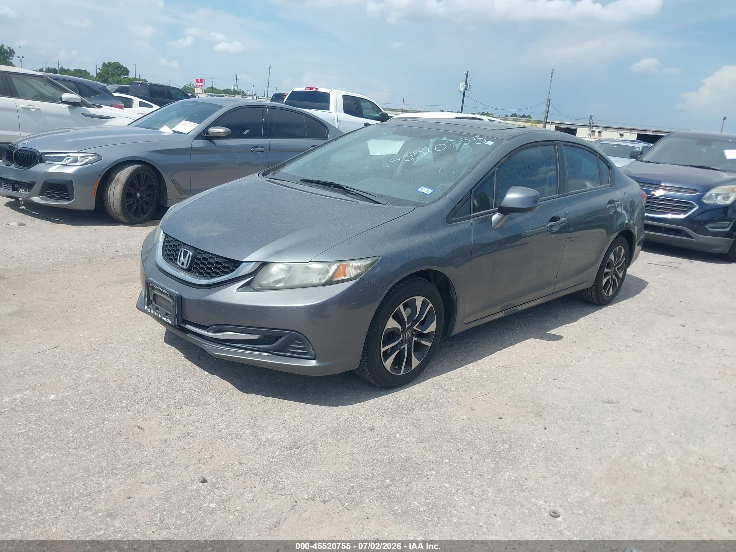 2013 Honda Civic Ex Gray vin: 19XFB2F88DE036044