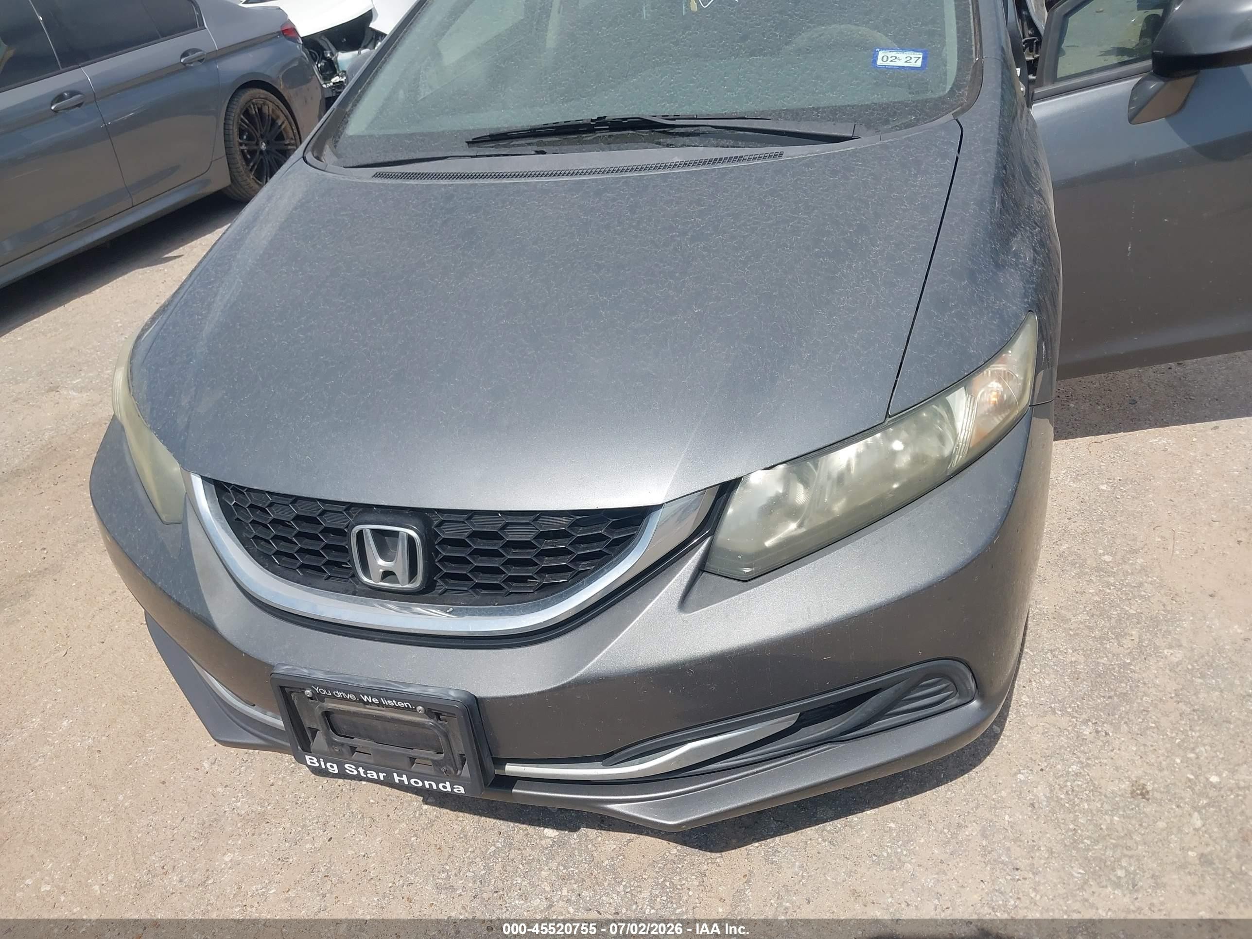 2013 Honda Civic Ex Gray vin: 19XFB2F88DE036044
