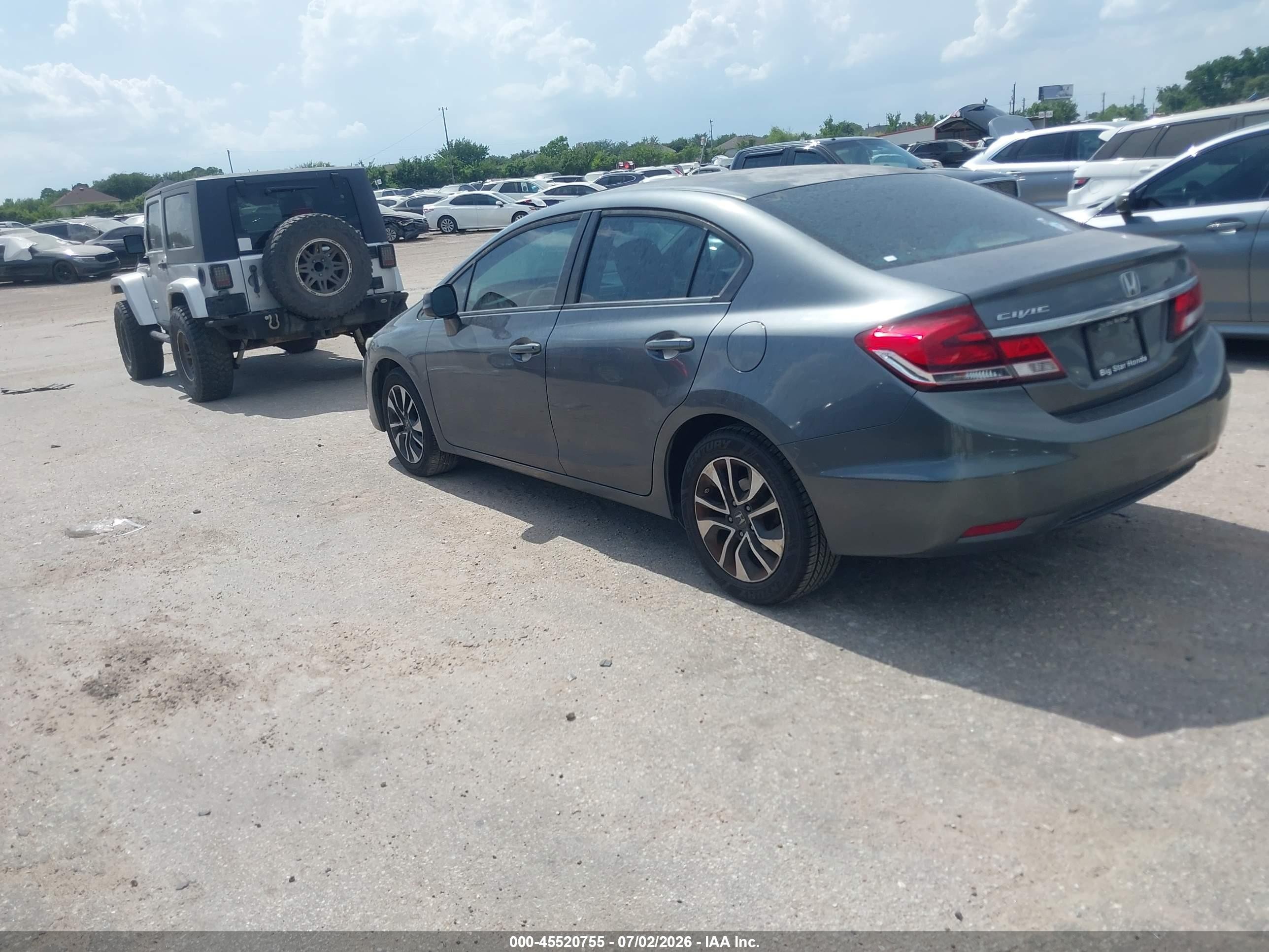 2013 Honda Civic Ex Gray vin: 19XFB2F88DE036044