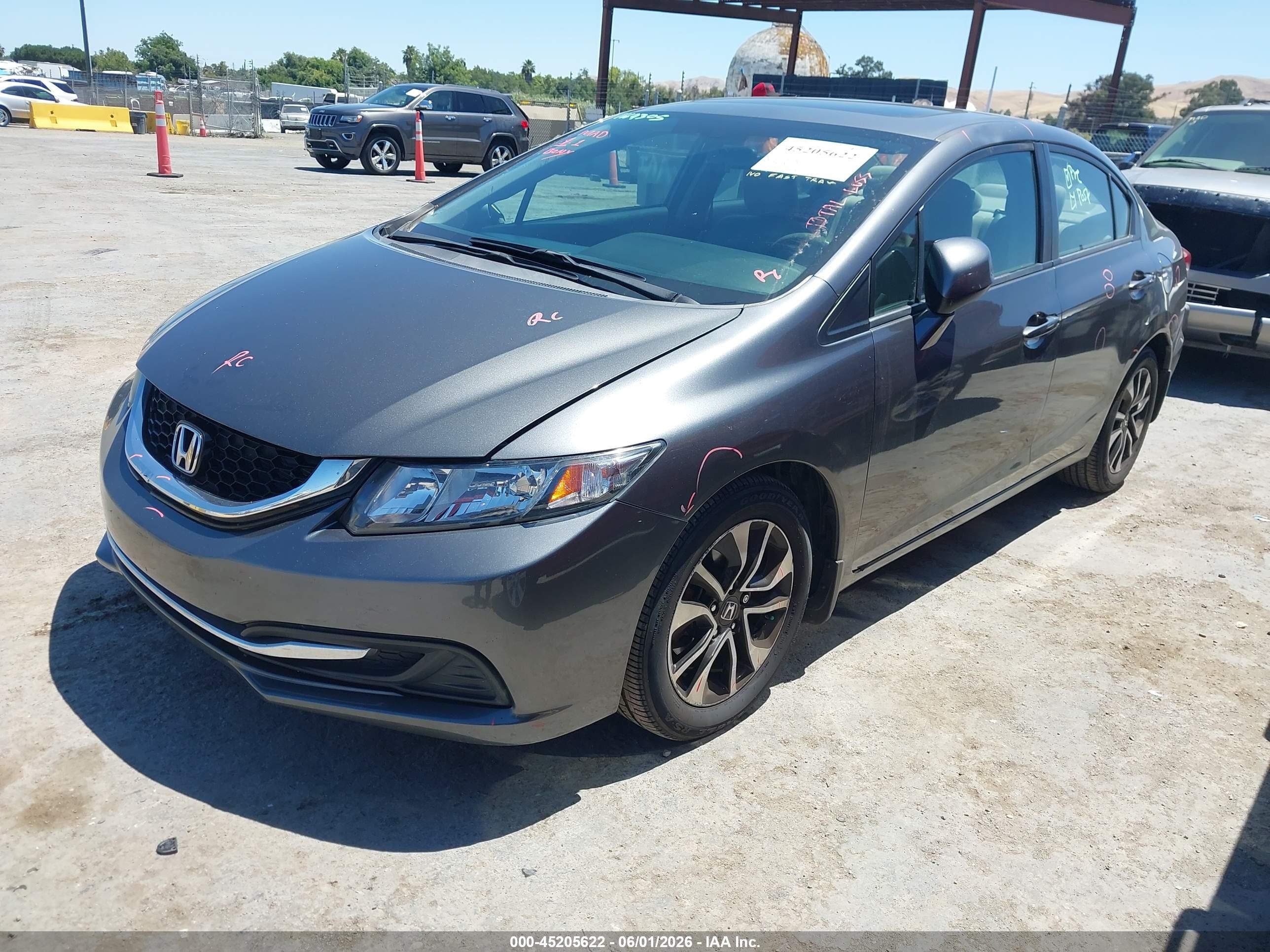 2013 Honda Civic Ex Серый vin: 19XFB2F88DE050848