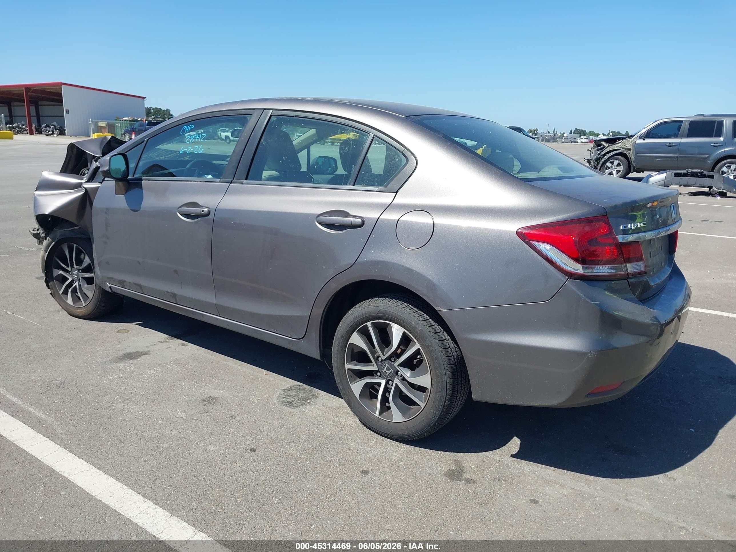 2013 Honda Civic Ex Gray vin: 19XFB2F88DE220626