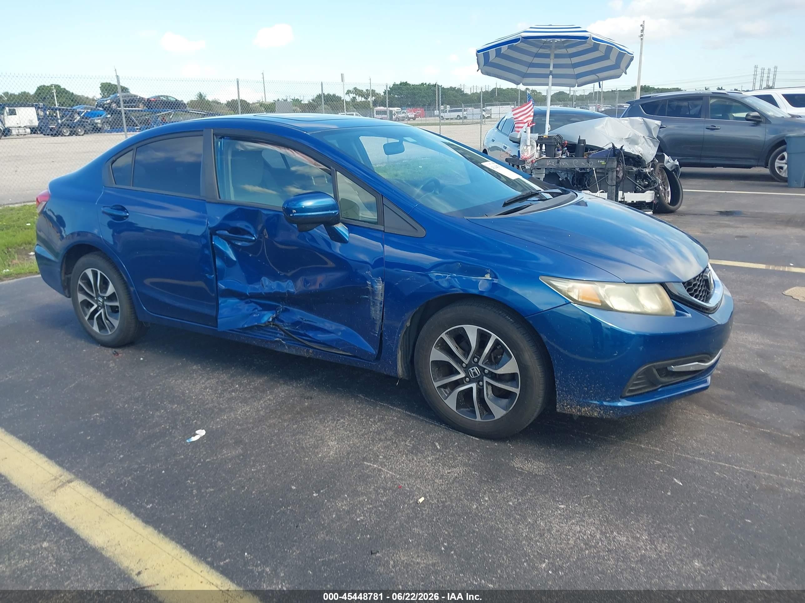 2014 Honda Civic Ex Blue vin: 19XFB2F88EE009041