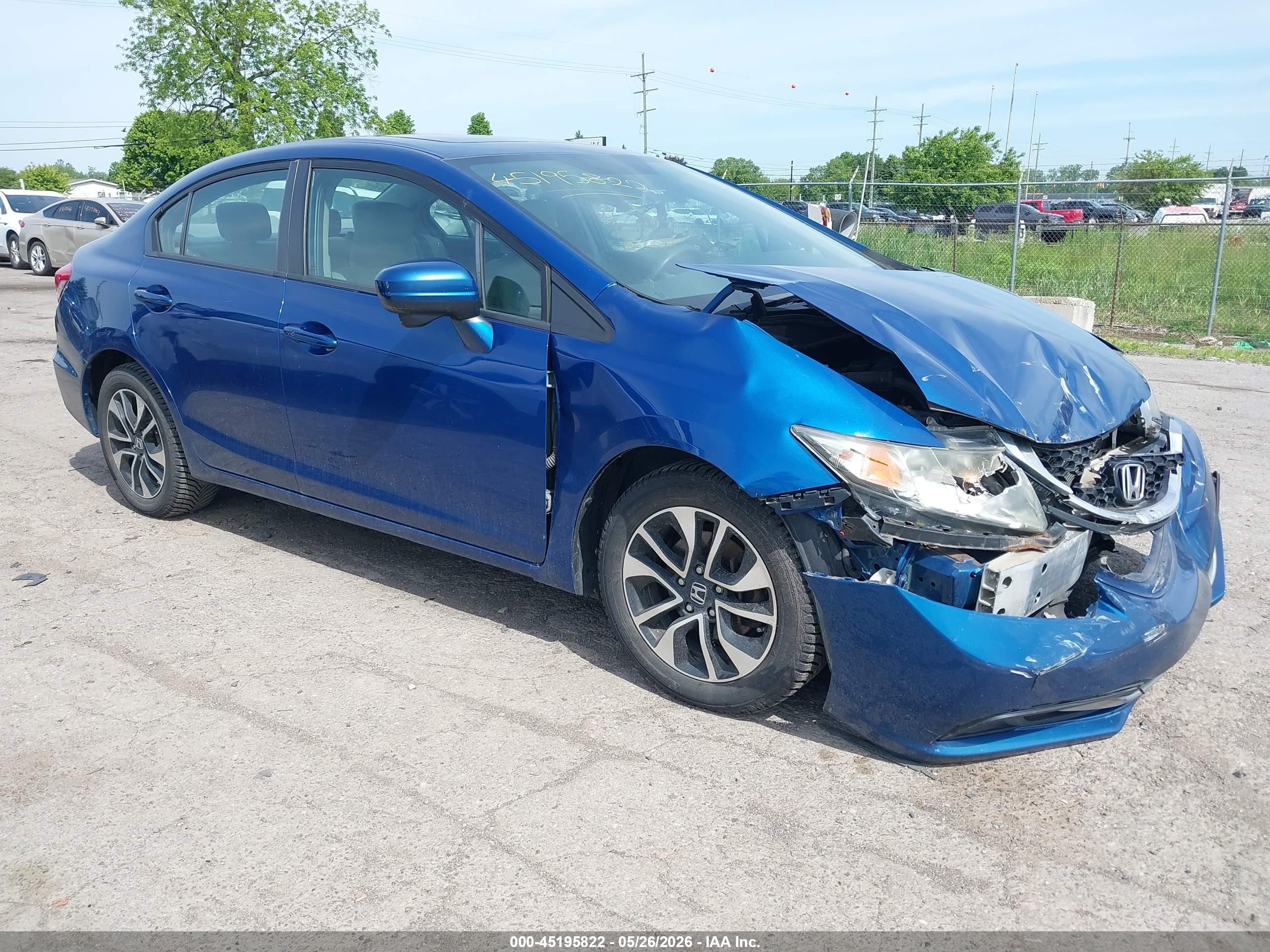 2014 Honda Civic Ex Blue vin: 19XFB2F88EE038944