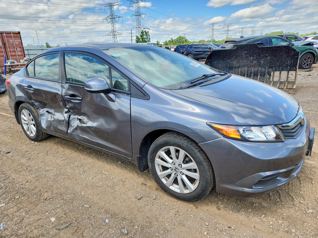 2012 Honda Civic Ex Gray vin: 19XFB2F89CE038285