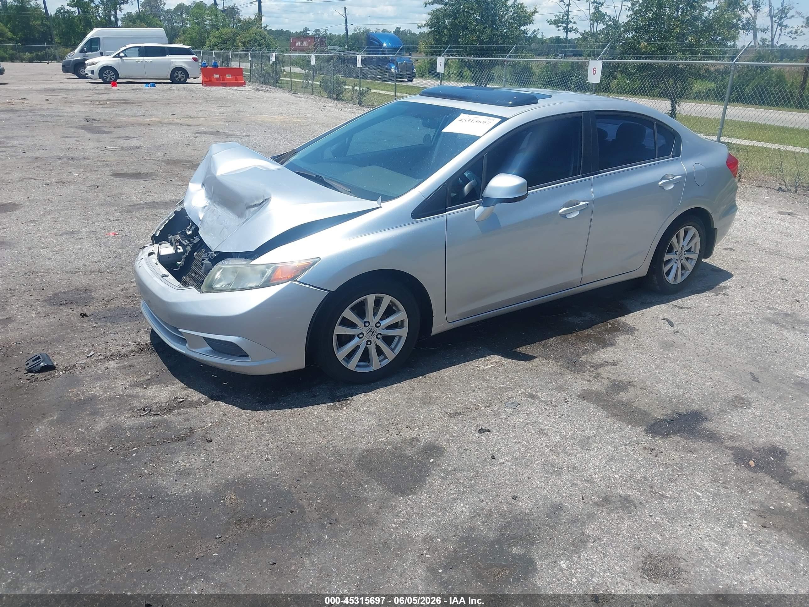 2012 Honda Civic Ex Gray vin: 19XFB2F89CE041154