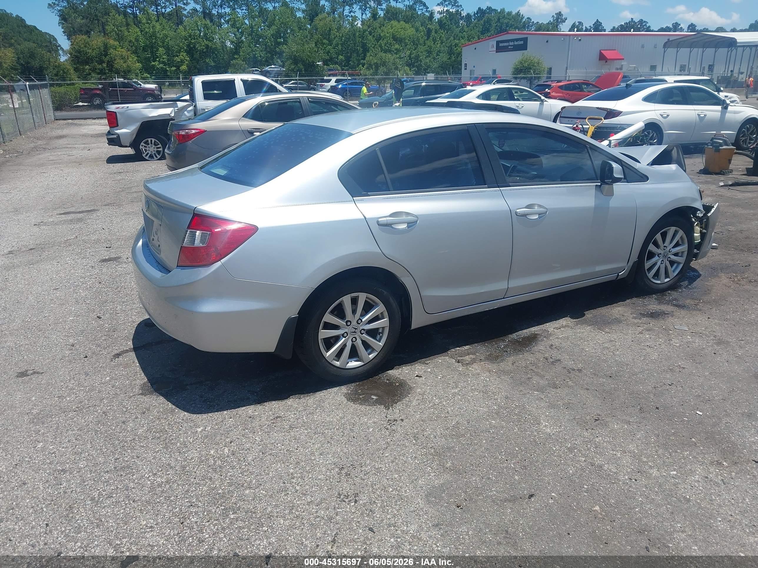 2012 Honda Civic Ex Gray vin: 19XFB2F89CE041154