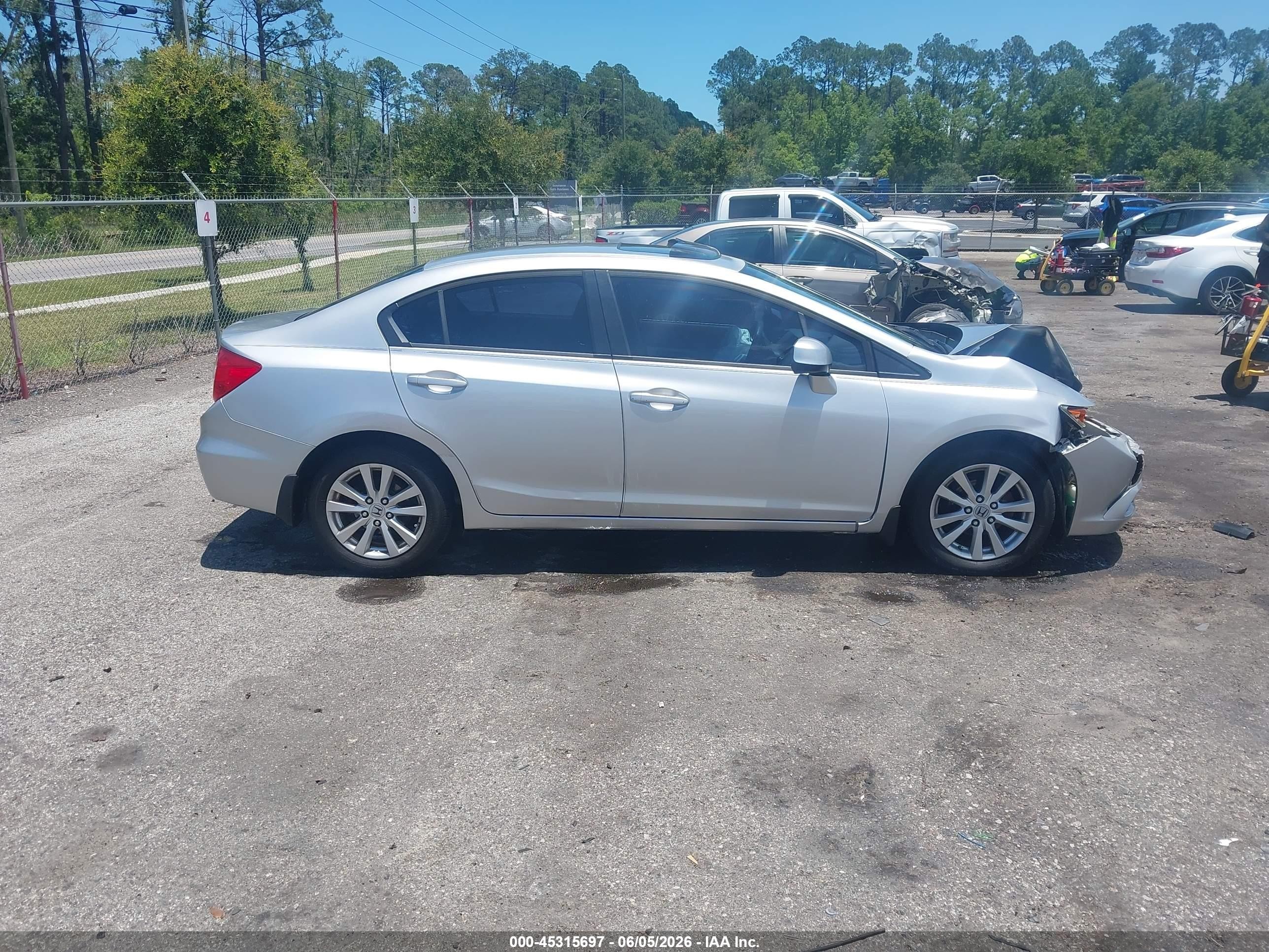 2012 Honda Civic Ex Gray vin: 19XFB2F89CE041154