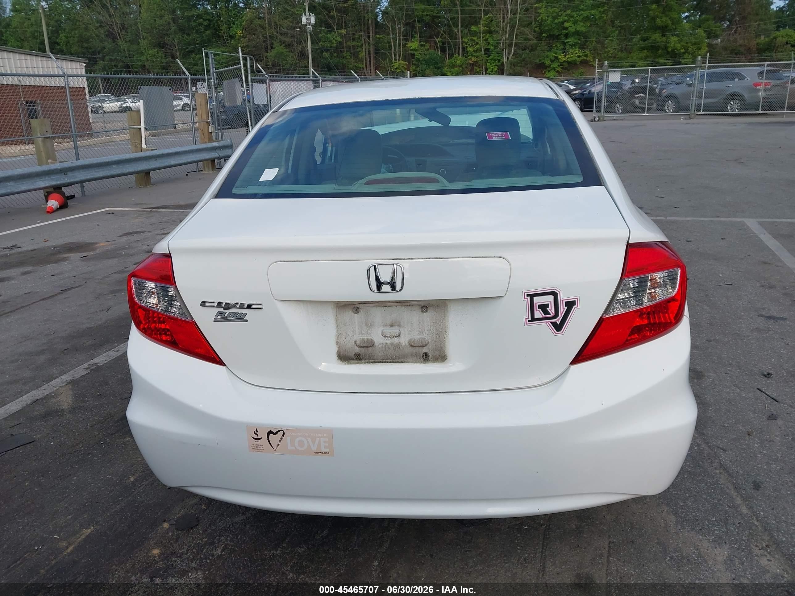 2012 Honda Civic Ex White vin: 19XFB2F89CE085235