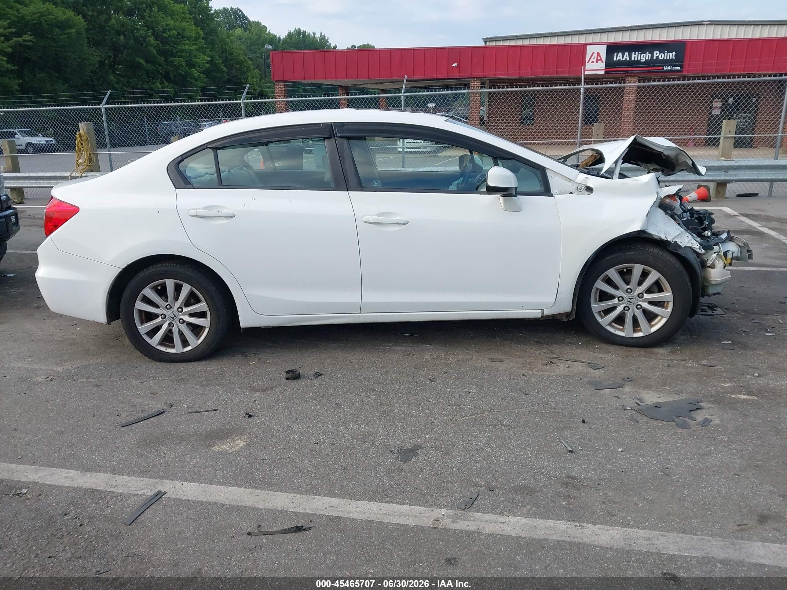 2012 Honda Civic Ex White vin: 19XFB2F89CE085235